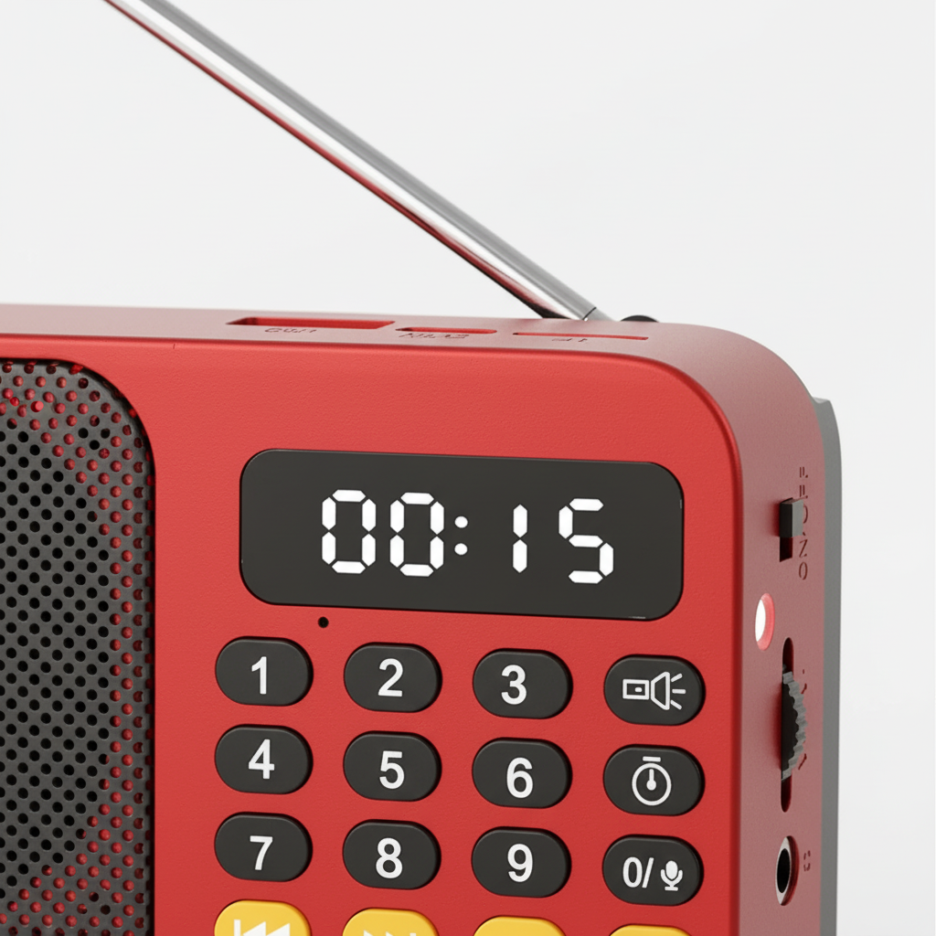 Tragbares wiederaufladbares Radio mit UKW Bluetooth und integrierter Taschenlampe