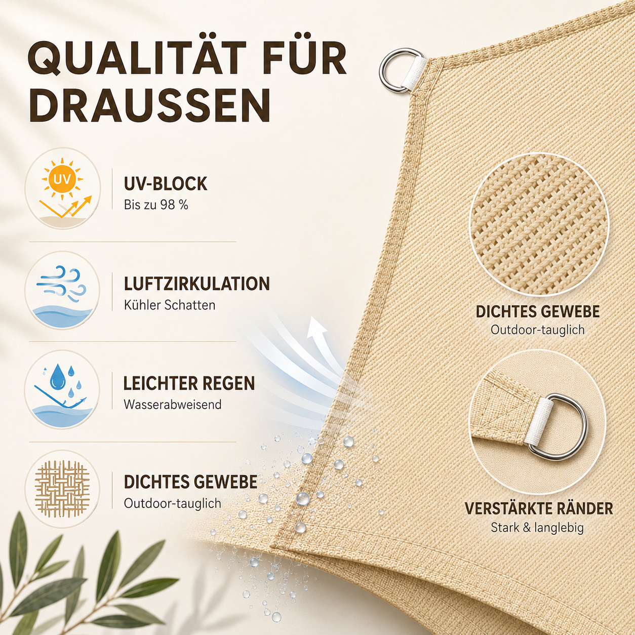 Nordspur | Auresail Großes Dreieckiges Sonnensegel
