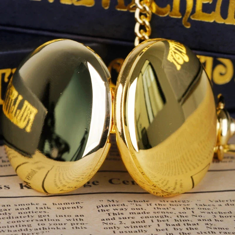 Klassische Taschenuhr mit Kette und Geschenkbox elegantes Quarzwerk