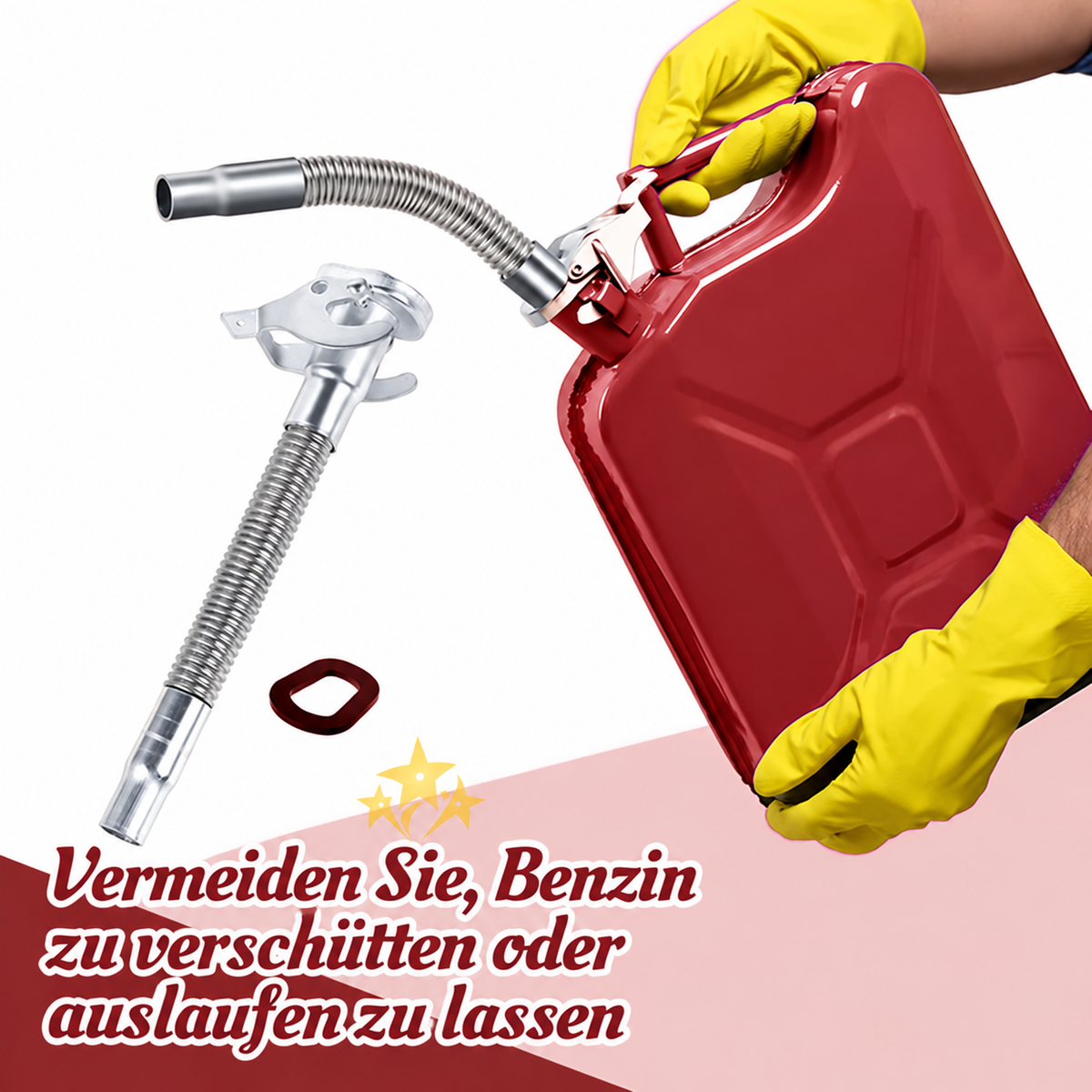Nordspur | Auslaufsicherer Edelstahl-Benzinkanister-Ausgießer – Rostfrei