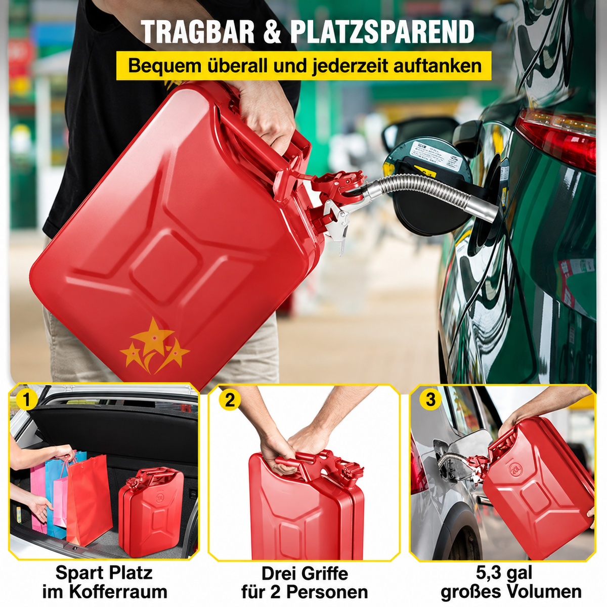 Nordspur | Auslaufsicherer Edelstahl-Benzinkanister-Ausgießer – Rostfrei