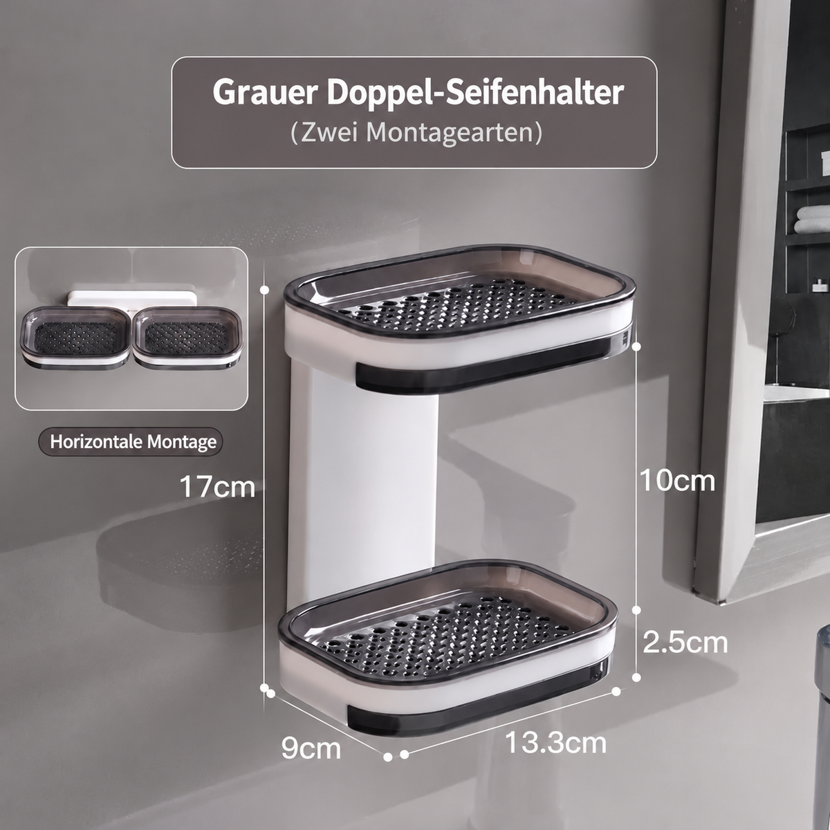Nordspur | Ausziehbare Seifenablage mit Ablauf