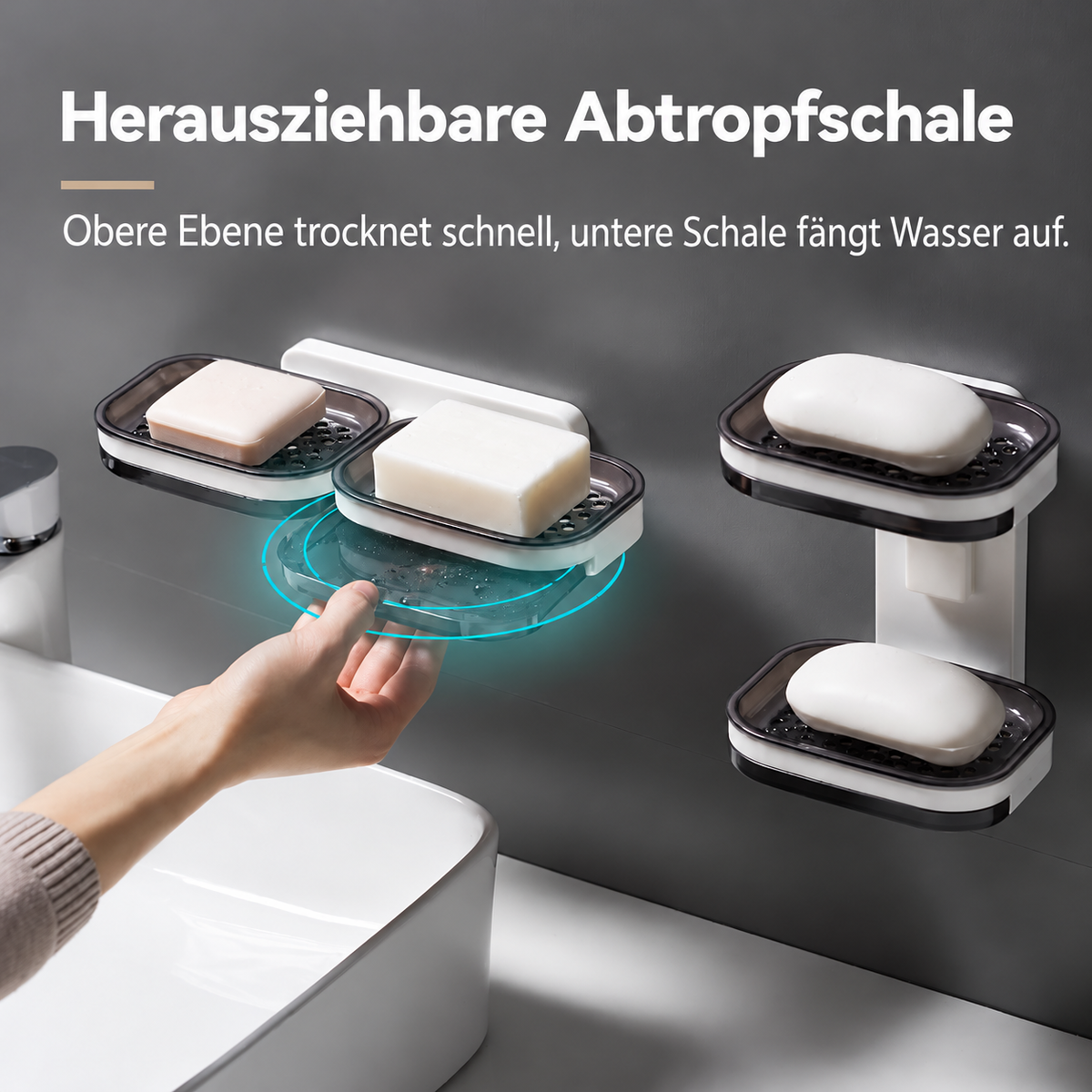 Nordspur | Ausziehbare Seifenablage mit Ablauf