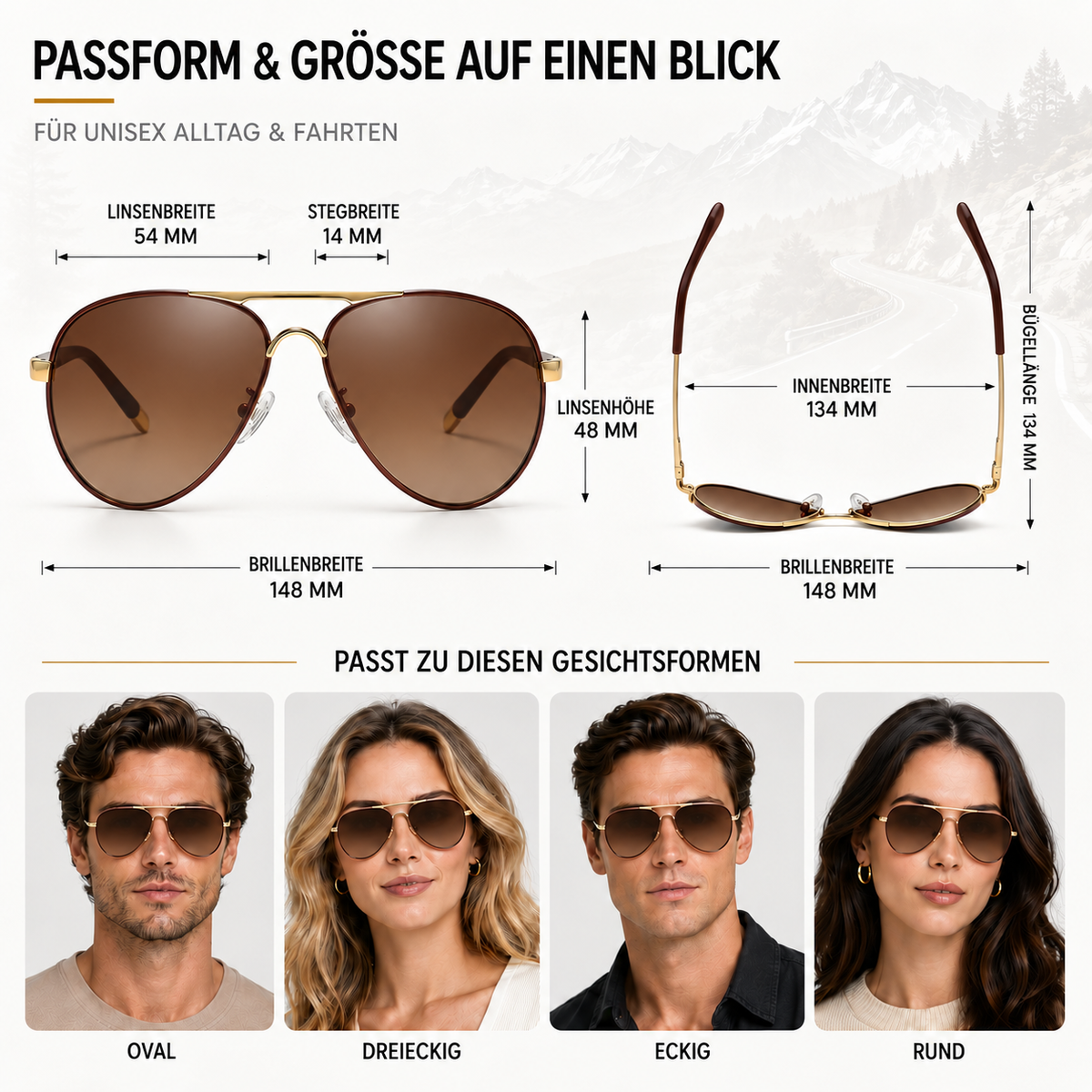 Nordspur | Avirex Polarisierte Pilotenbrille Aviator-Stil