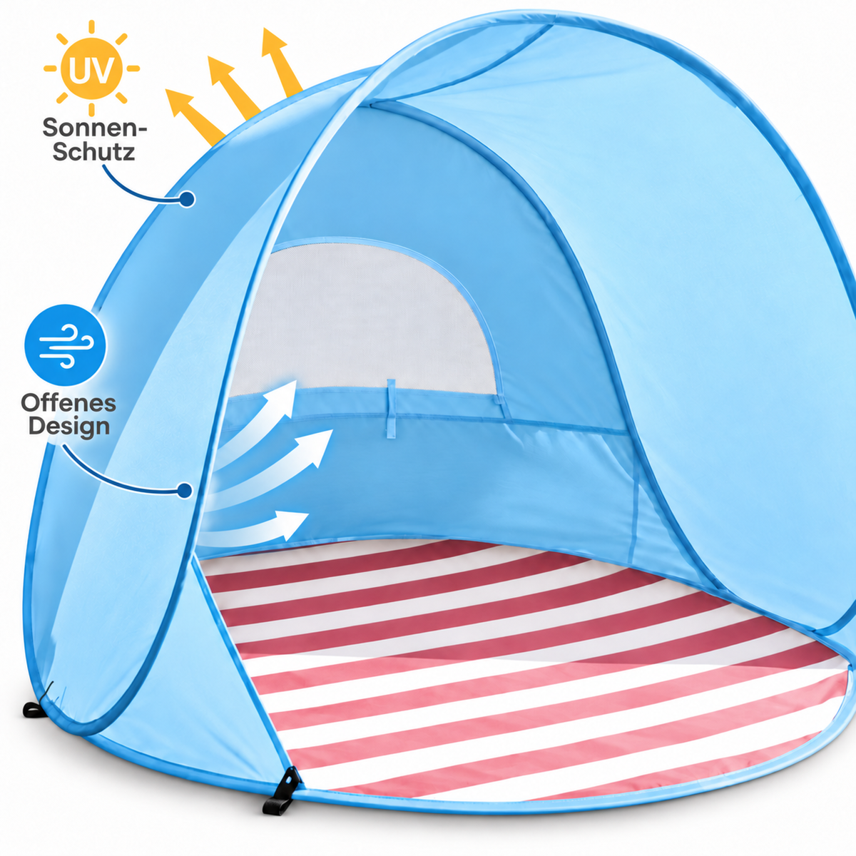 Nordspur | Baby Strandzelt | UPF 50+ Pop-Up Sonnenschutz – Himmelblau