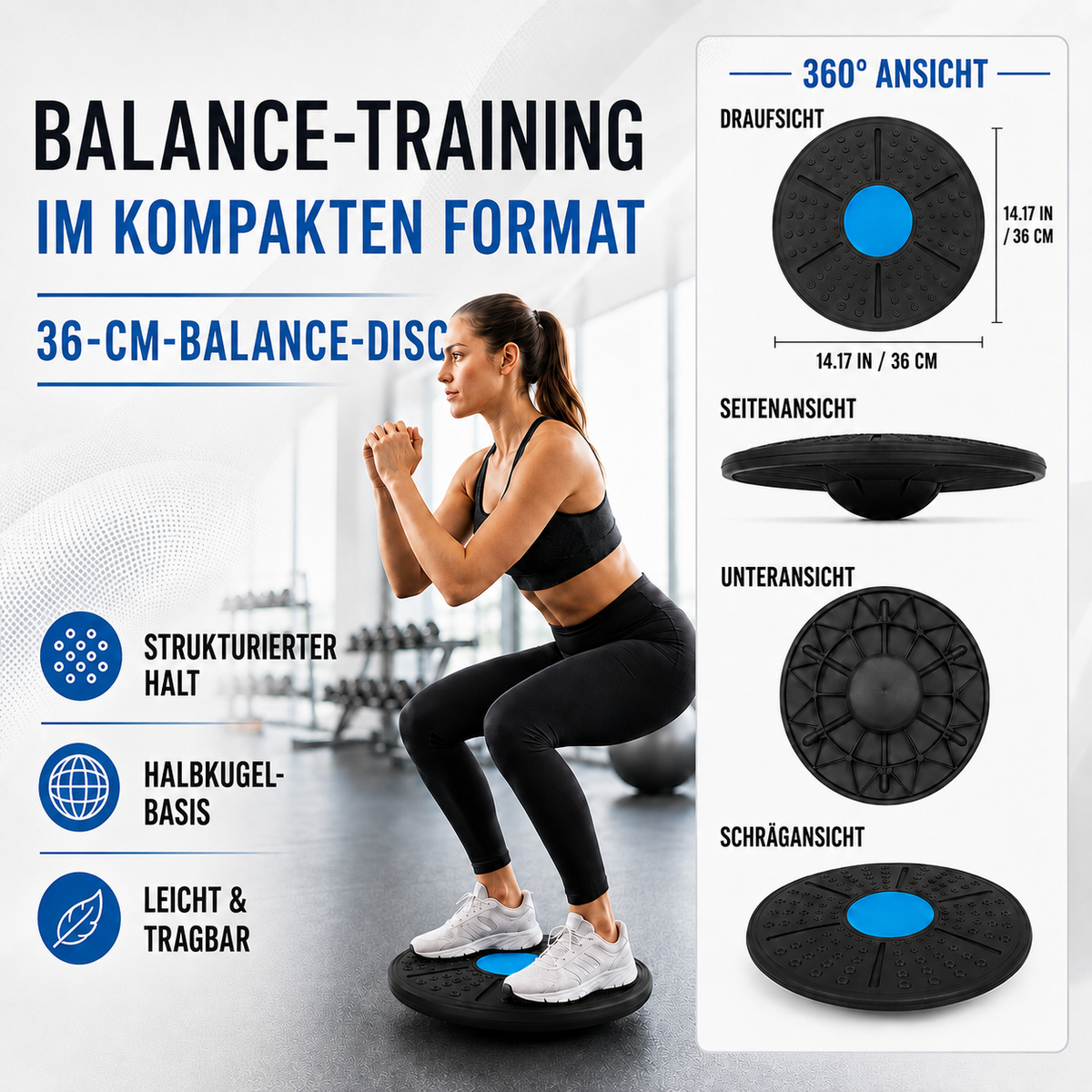 Nordspur | Balansphere Rund-Balanceboard aus Gummi