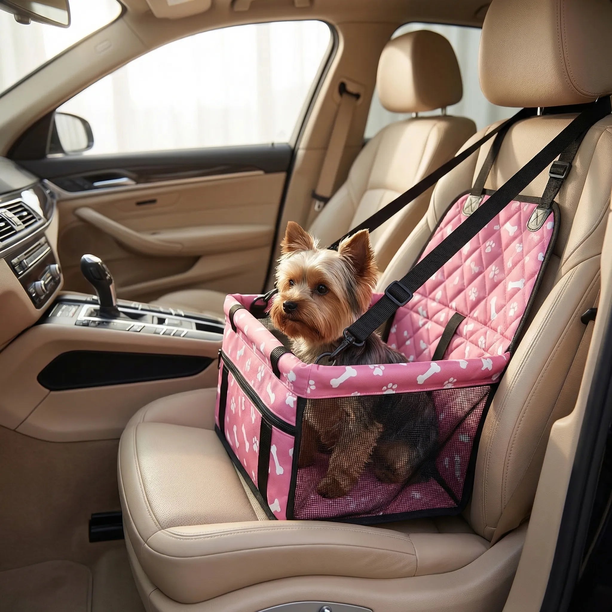 Hundeautositz rutschfest mit Seitenschutz und Aufbewahrungstaschen
