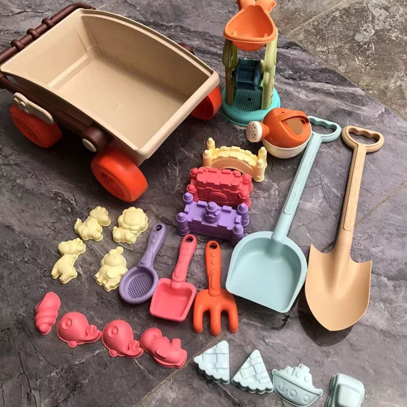 Kinder Strandspielset mit Trolley und Sandförmchen für kreatives Spielen