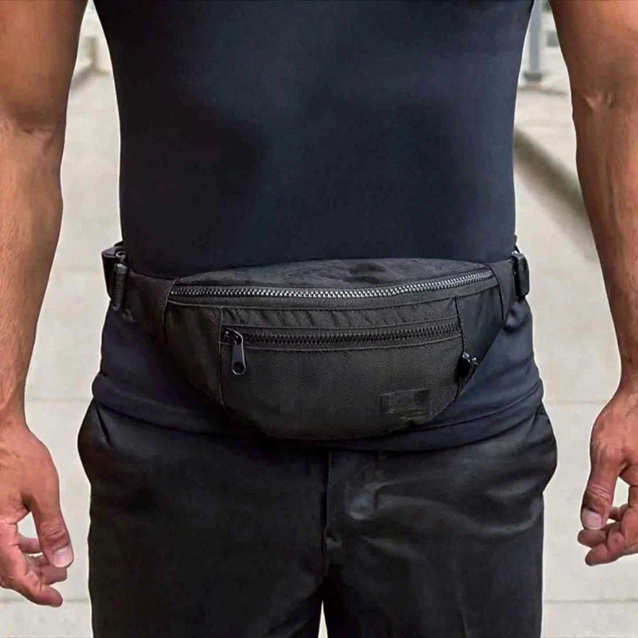 Unisex Hüfttasche mit verstellbarem Riemen und 2 Reißverschlussfächern