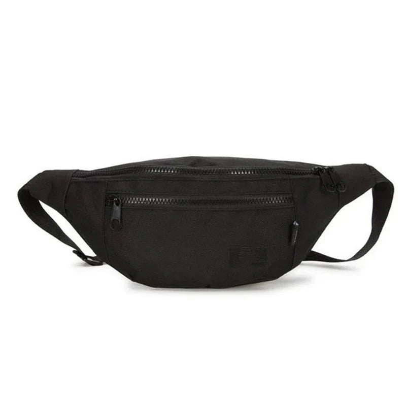 Unisex Hüfttasche mit verstellbarem Riemen und 2 Reißverschlussfächern