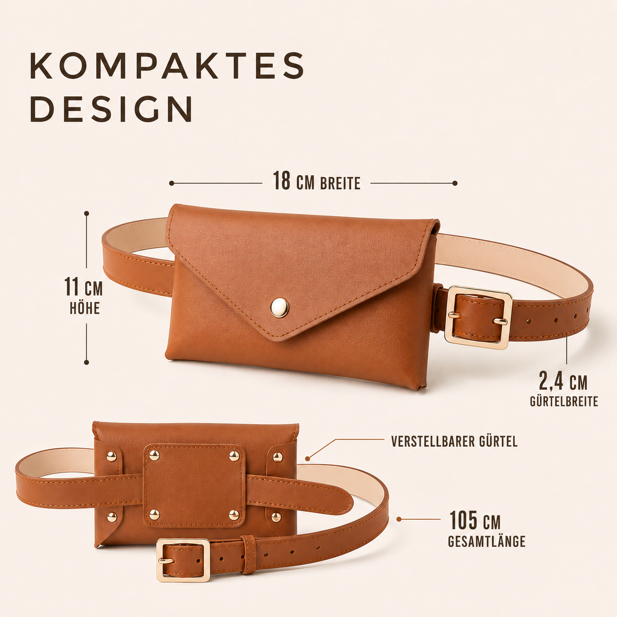 Nordspur | Beltina Kompakte Umschlag-Gürteltasche
