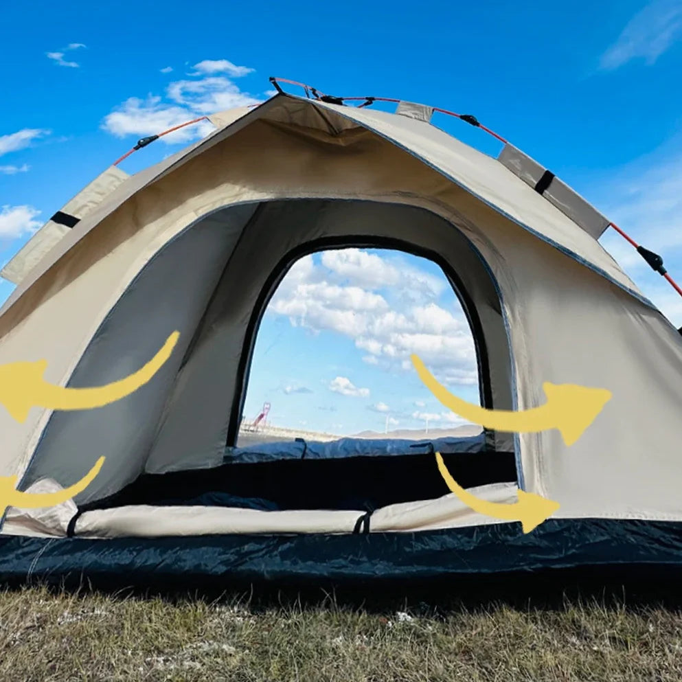 Automatisches Pop-Up Zelt für 4 Personen mit Wetterschutz