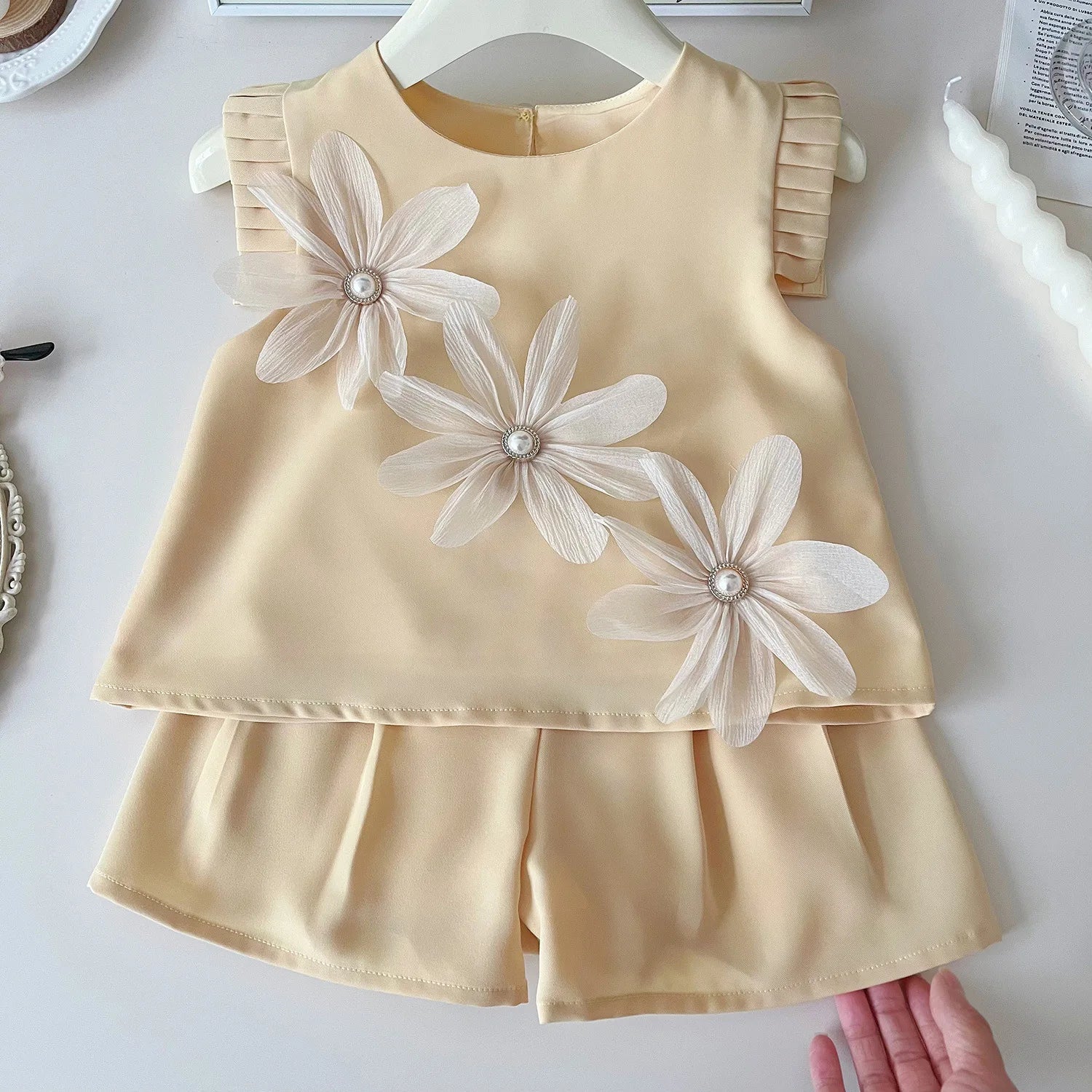 Mädchen Sommer Set mit Blumenmuster und Shorts