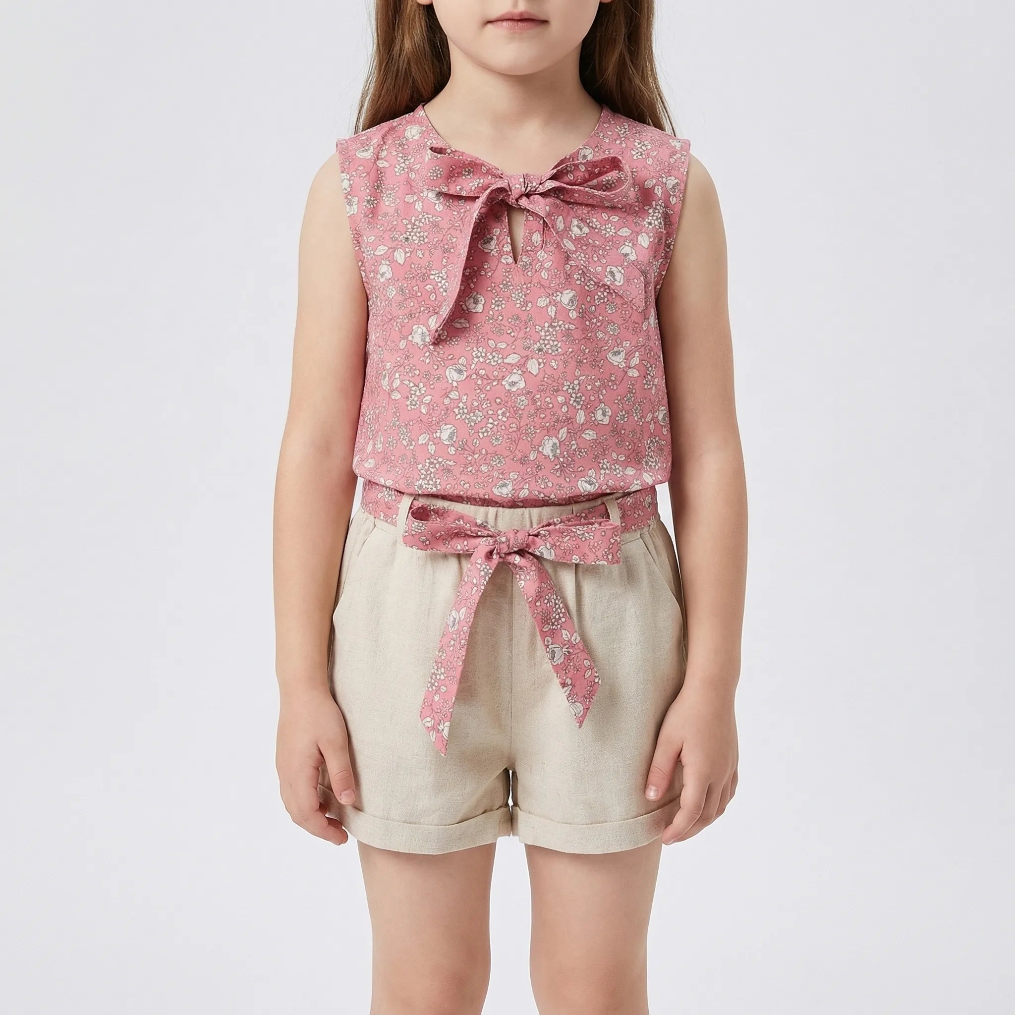 Baby Kleinkind Sommer Set Weste Shorts Mädchen 2-teilig