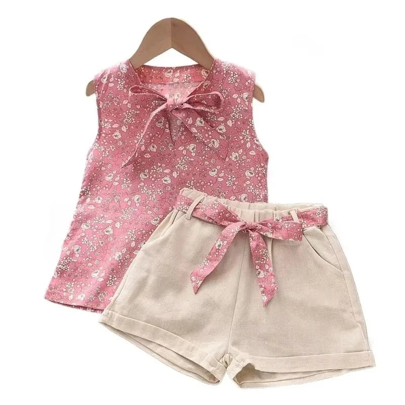 Baby Kleinkind Sommer Set Weste Shorts Mädchen 2-teilig