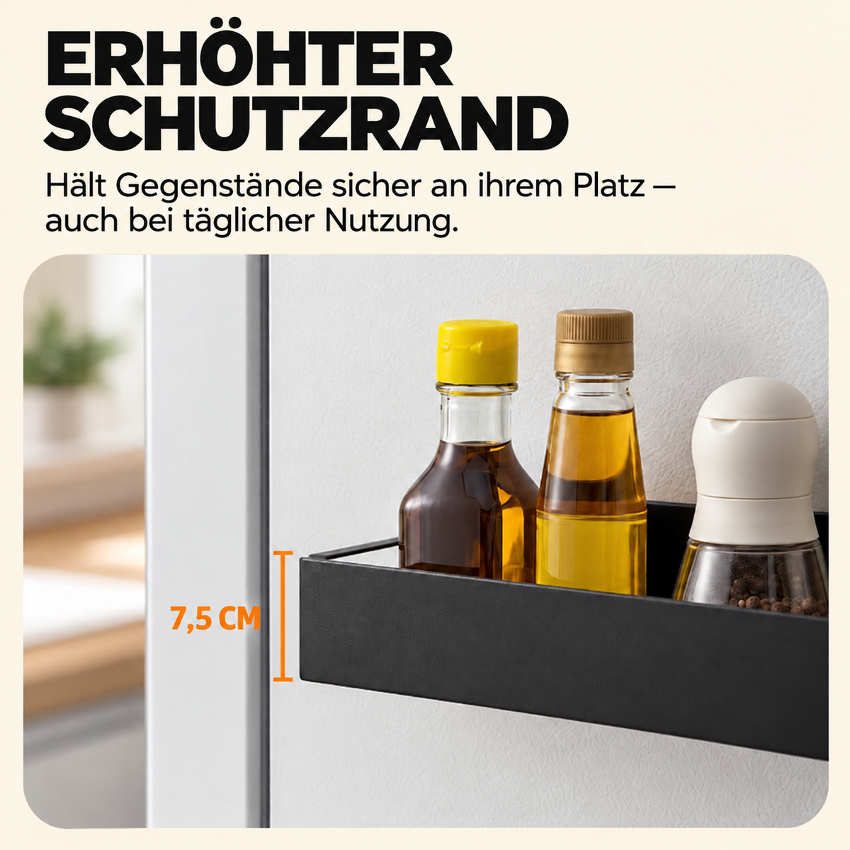 Nordspur | Bohrerfreies magnetisches Kühlschrankregal