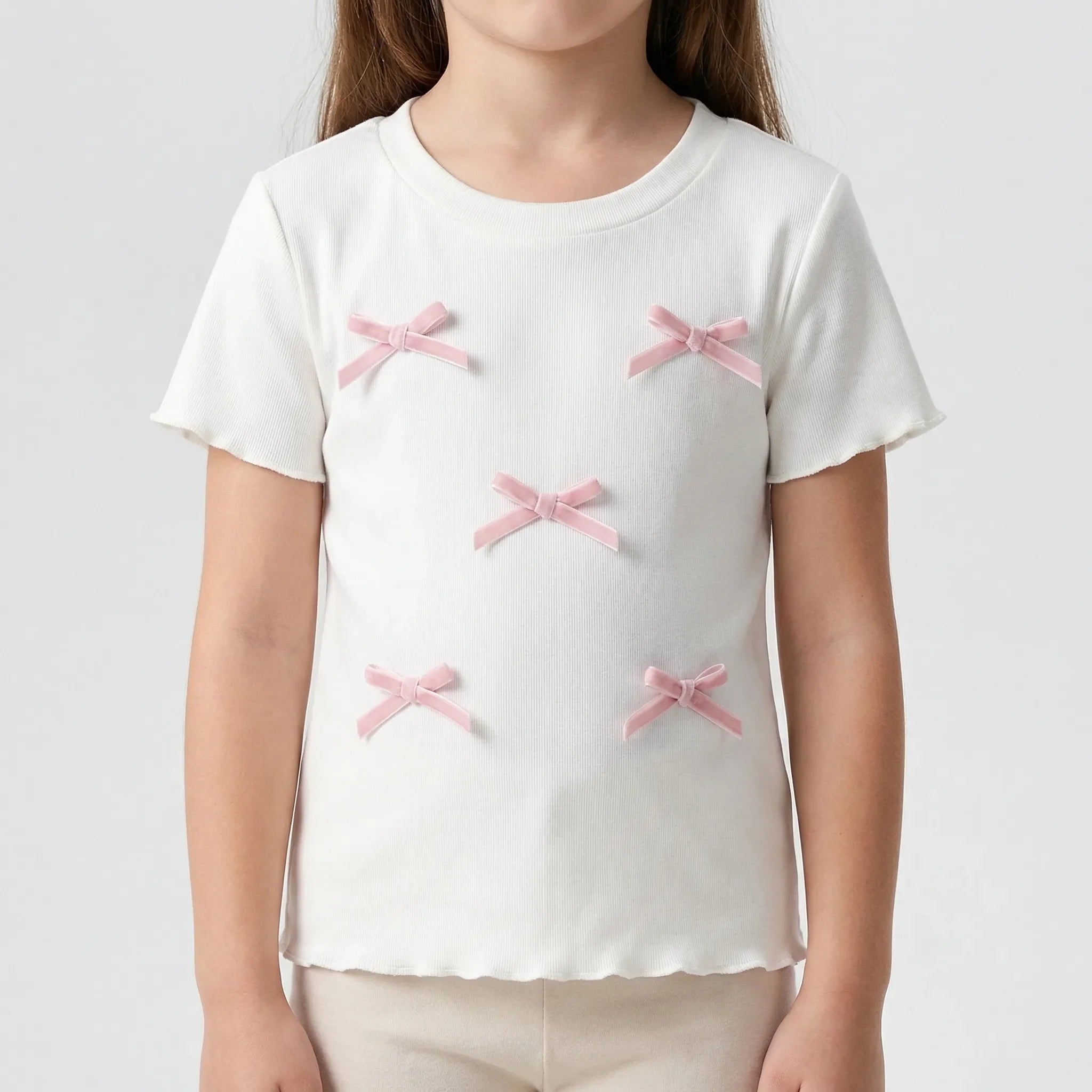 Mädchen Set mit Schleifentop und karierter Hose für Kleinkinder