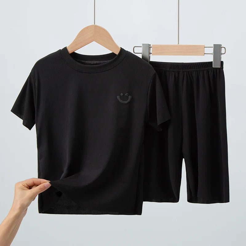 Kinder Sommer Kurzarm Shorts Set leicht atmungsaktiv