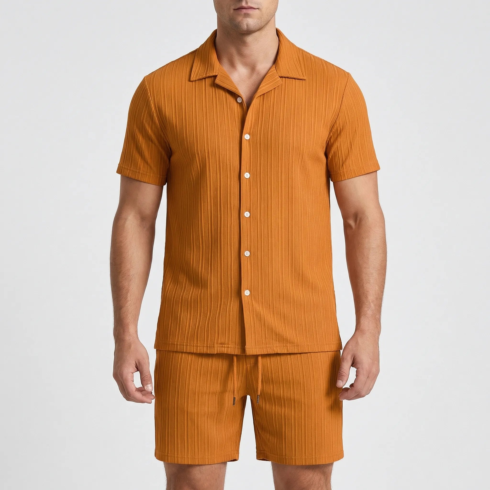 Herren Kurzarmhemd und Shorts Set für Strand und Freizeit