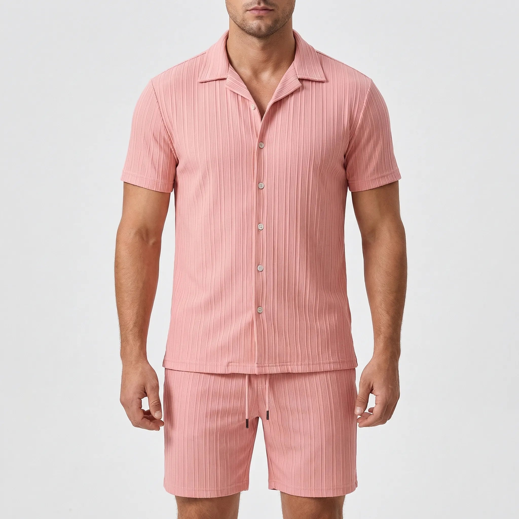 Herren Kurzarmhemd und Shorts Set für Strand und Freizeit