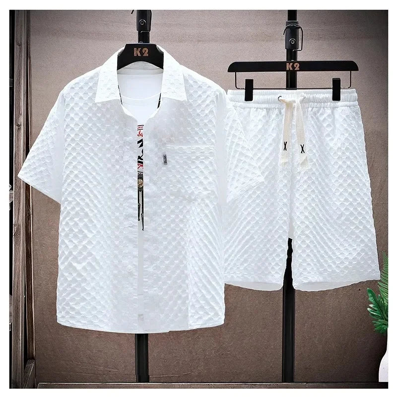 Herren Sommer Set mit Kurzarm-T-Shirt und Shorts, leicht und atmungsaktiv