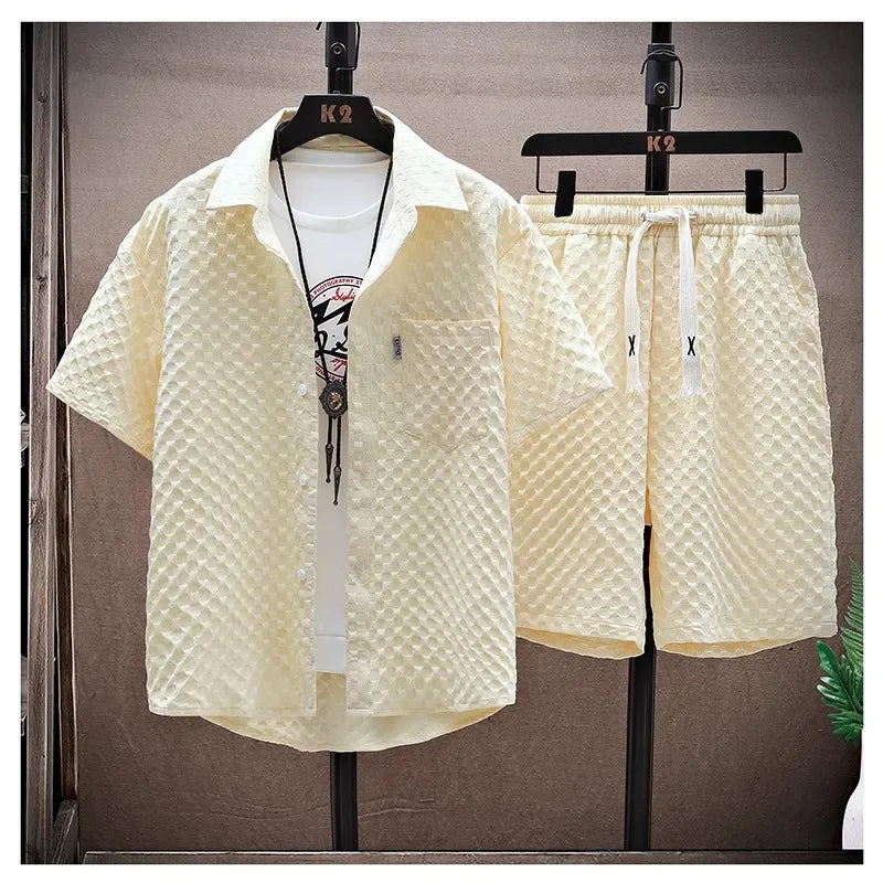 Herren Sommer Set mit Kurzarm-T-Shirt und Shorts, leicht und atmungsaktiv