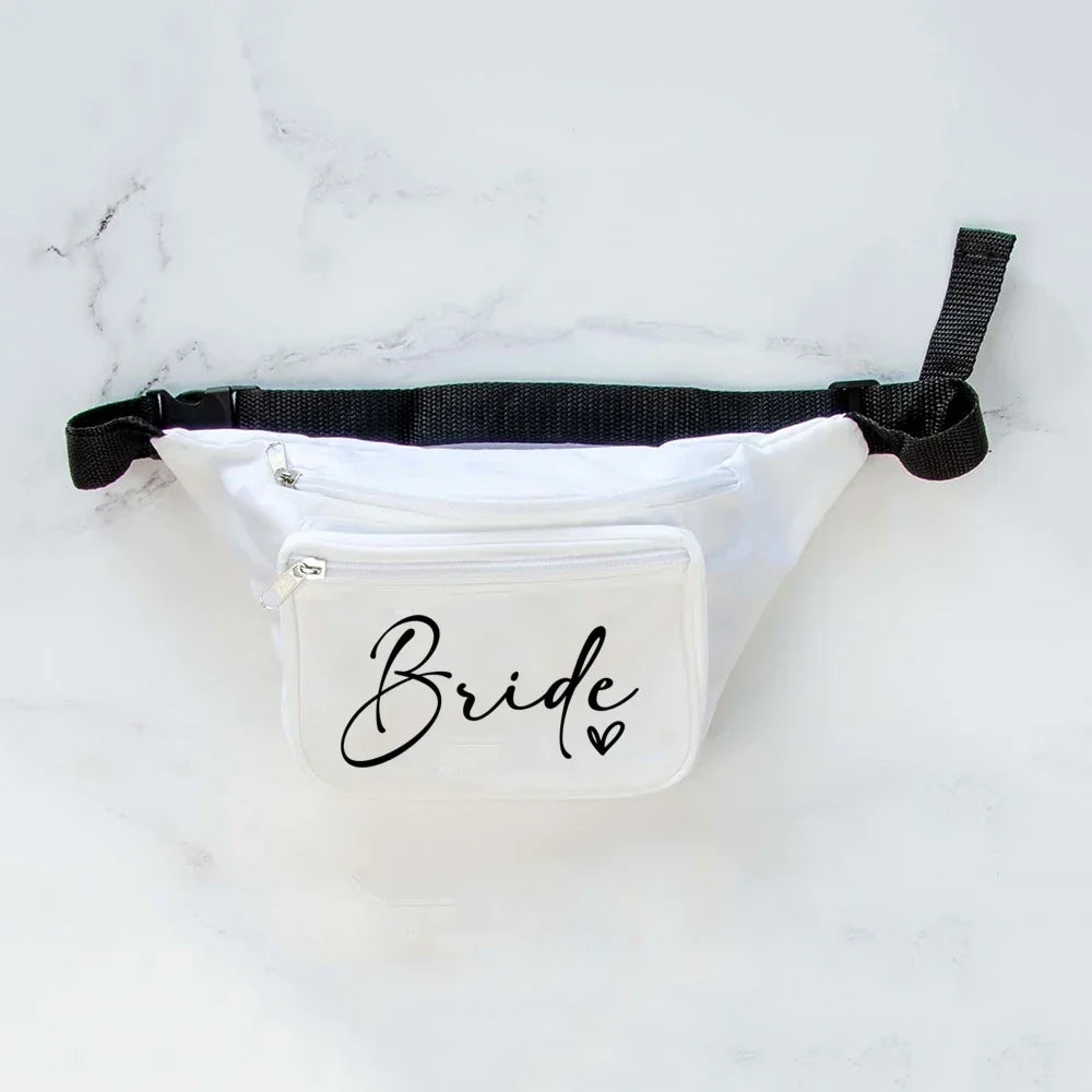 Braut-Gürteltasche mit verstellbarem Schultergurt und Script-Aufdruck