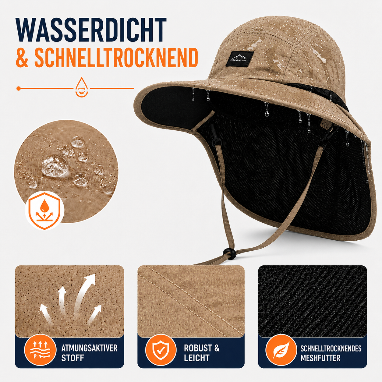 Nordspur | Brimveil Angelkappe mit Nackenschutz | UPF 50+