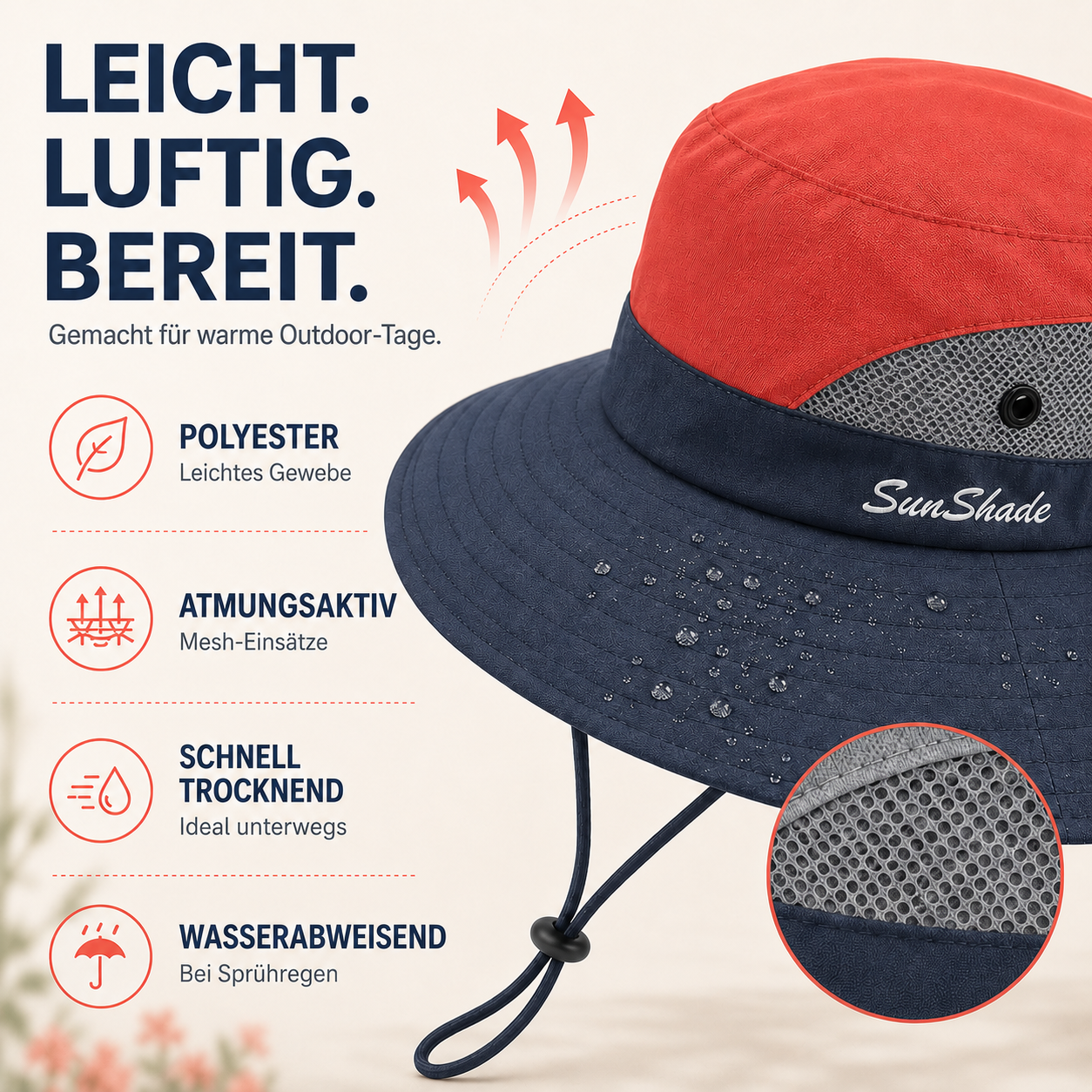 Nordspur | Brimvex Faltbarer Outdoor Sonnenhut mit breiter Krempe