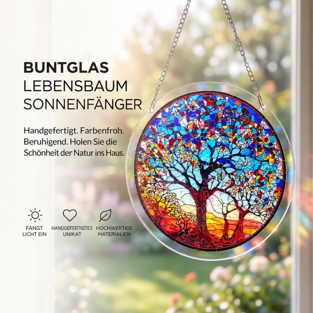 Nordspur | Buntglas-Fensterbild-Puzzle für Fenster