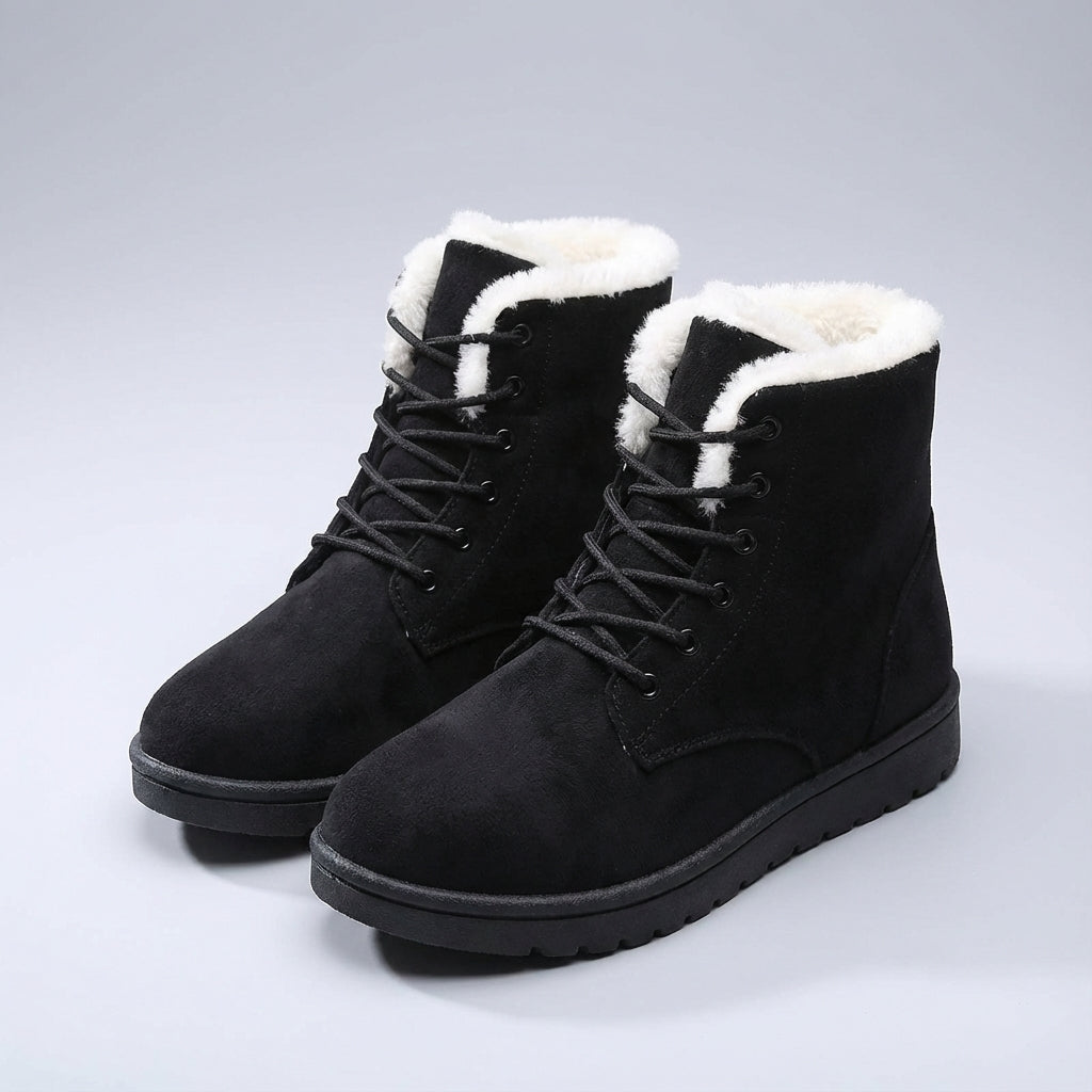 Knöchelstiefel mit Fleece-Futter warmer Winter-Stiefel Schnürung
