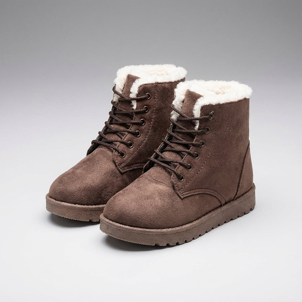 Knöchelstiefel mit Fleece-Futter warmer Winter-Stiefel Schnürung