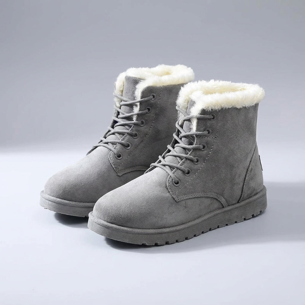 Knöchelstiefel mit Fleece-Futter warmer Winter-Stiefel Schnürung