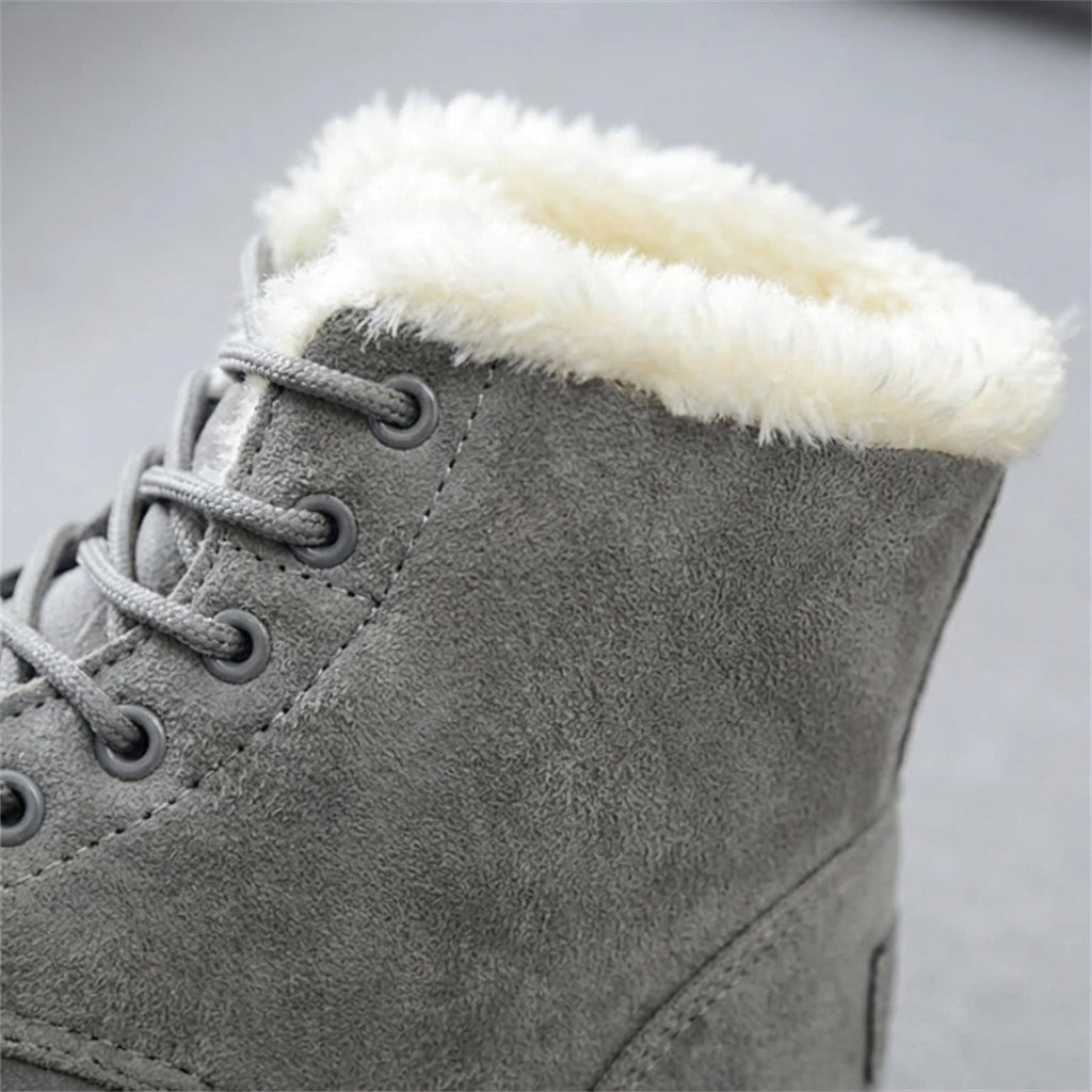 Knöchelstiefel mit Fleece-Futter warmer Winter-Stiefel Schnürung