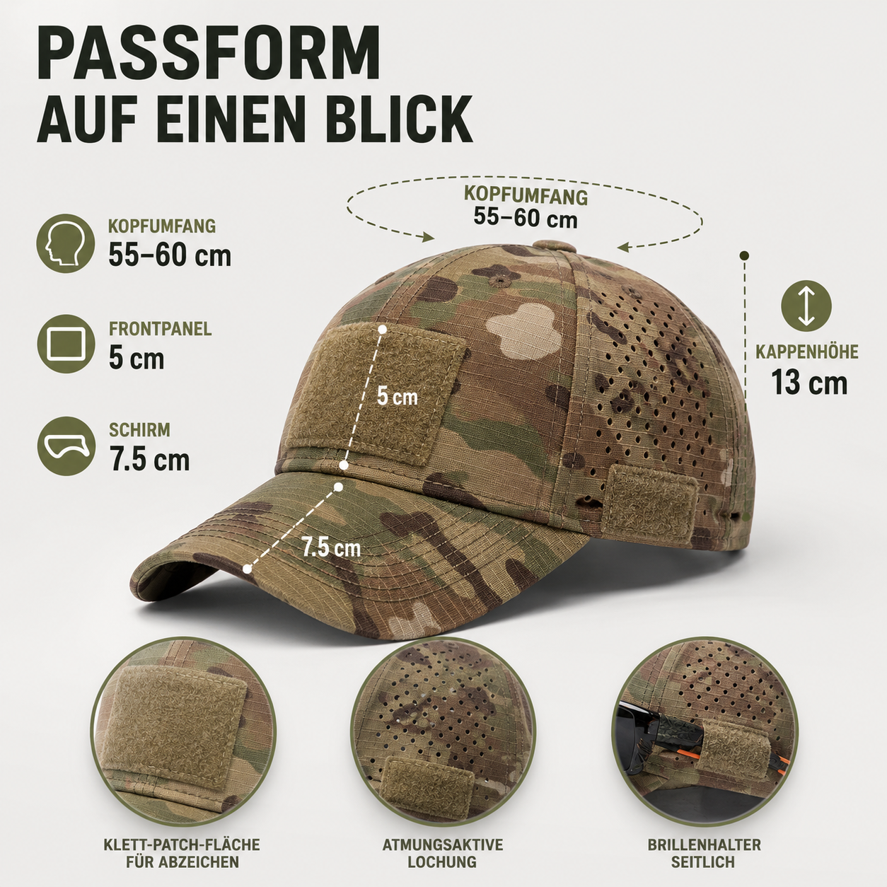 Nordspur | Camoflekt Verstellbare Baseballkappe mit Camouflage-Muster