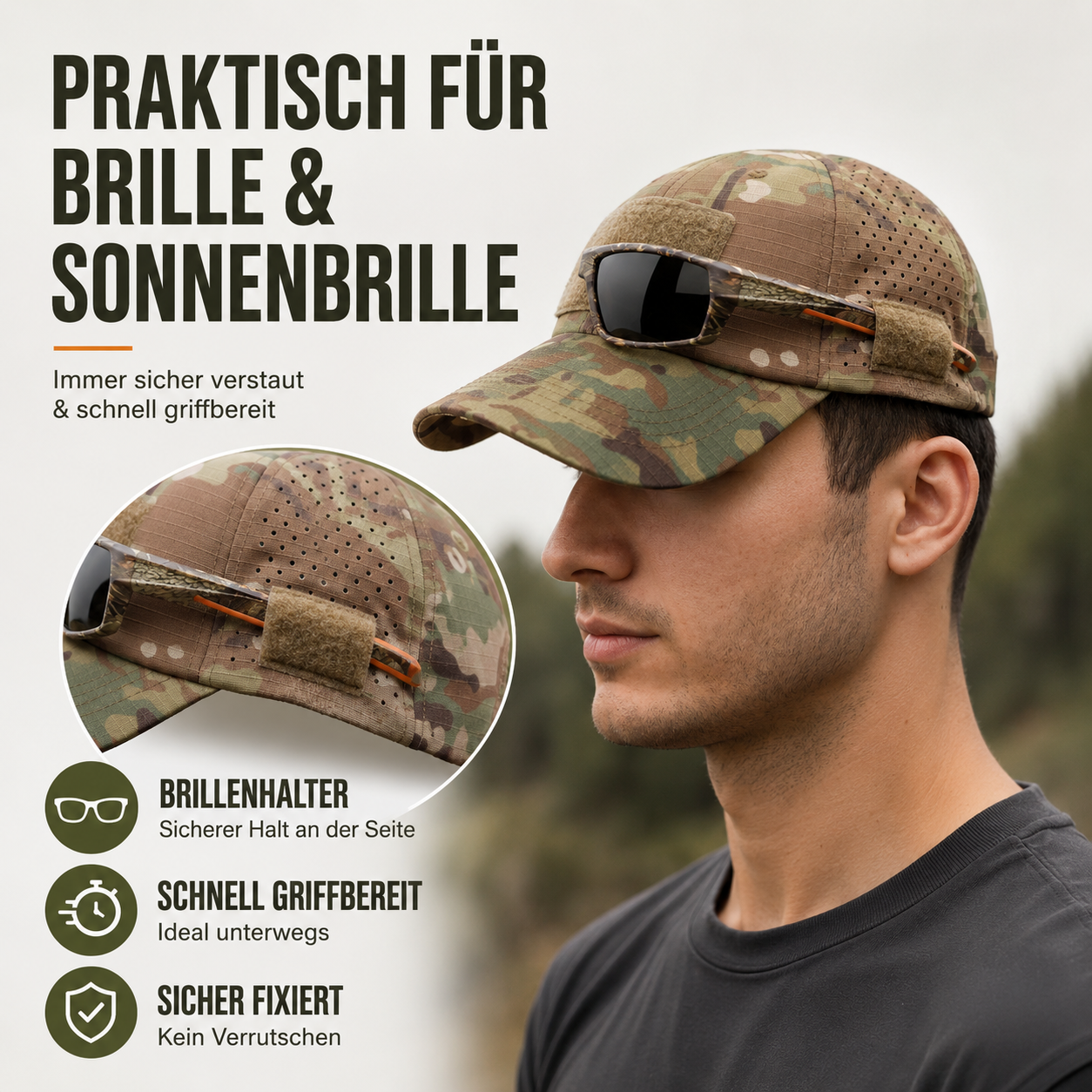 Nordspur | Camoflekt Verstellbare Baseballkappe mit Camouflage-Muster