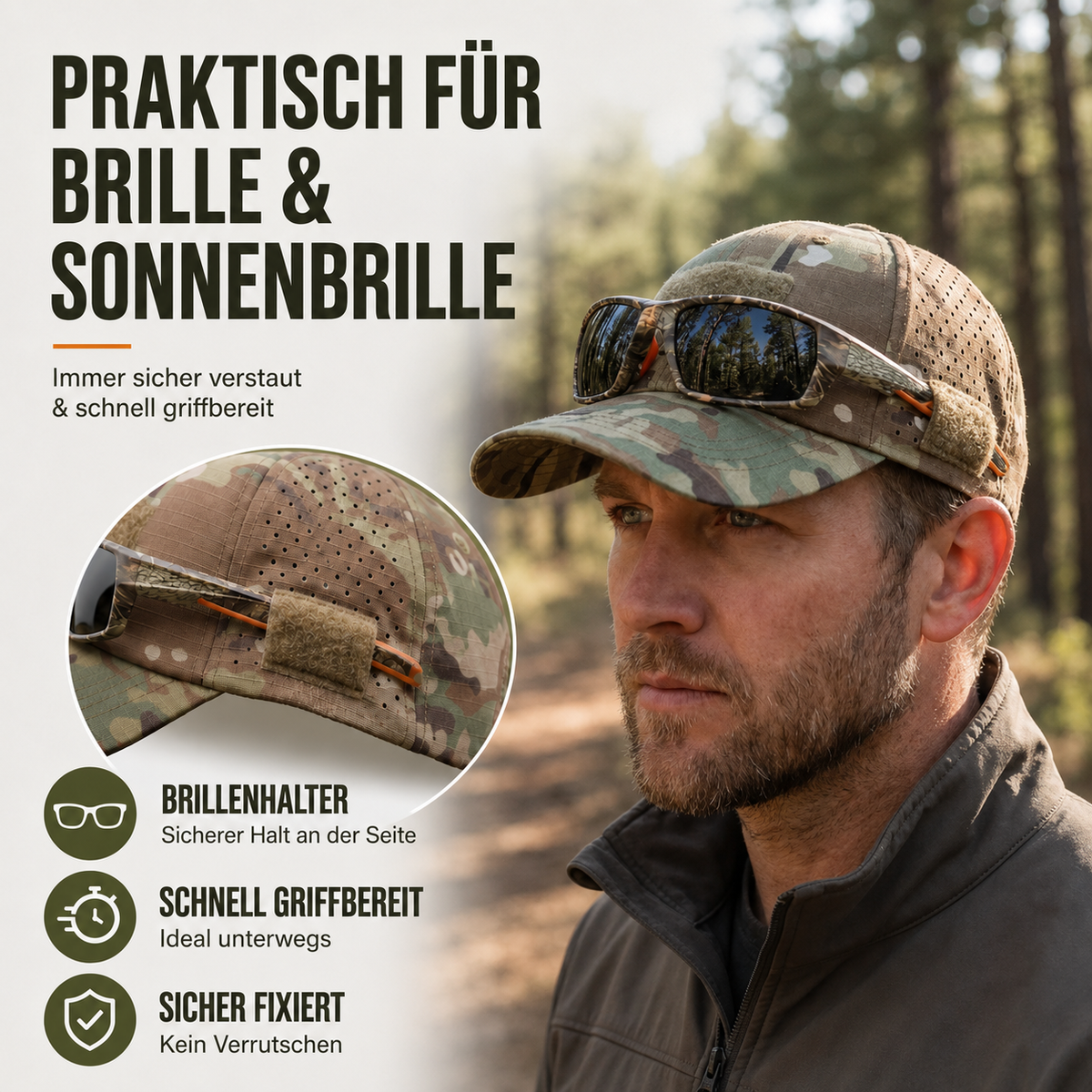 Nordspur | Camoflekt Verstellbare Baseballkappe mit Camouflage-Muster