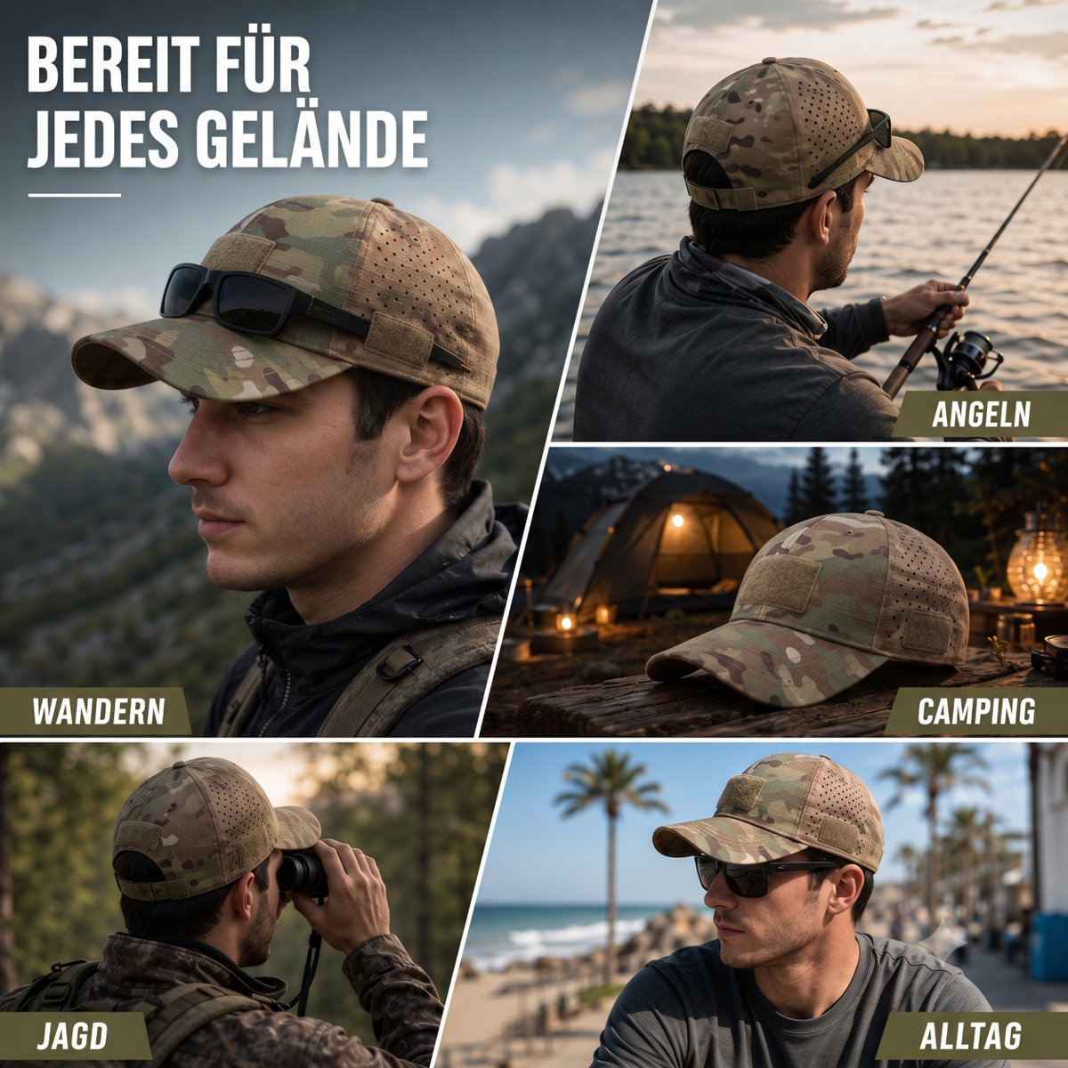 Nordspur | Camoflekt Verstellbare Baseballkappe mit Camouflage-Muster