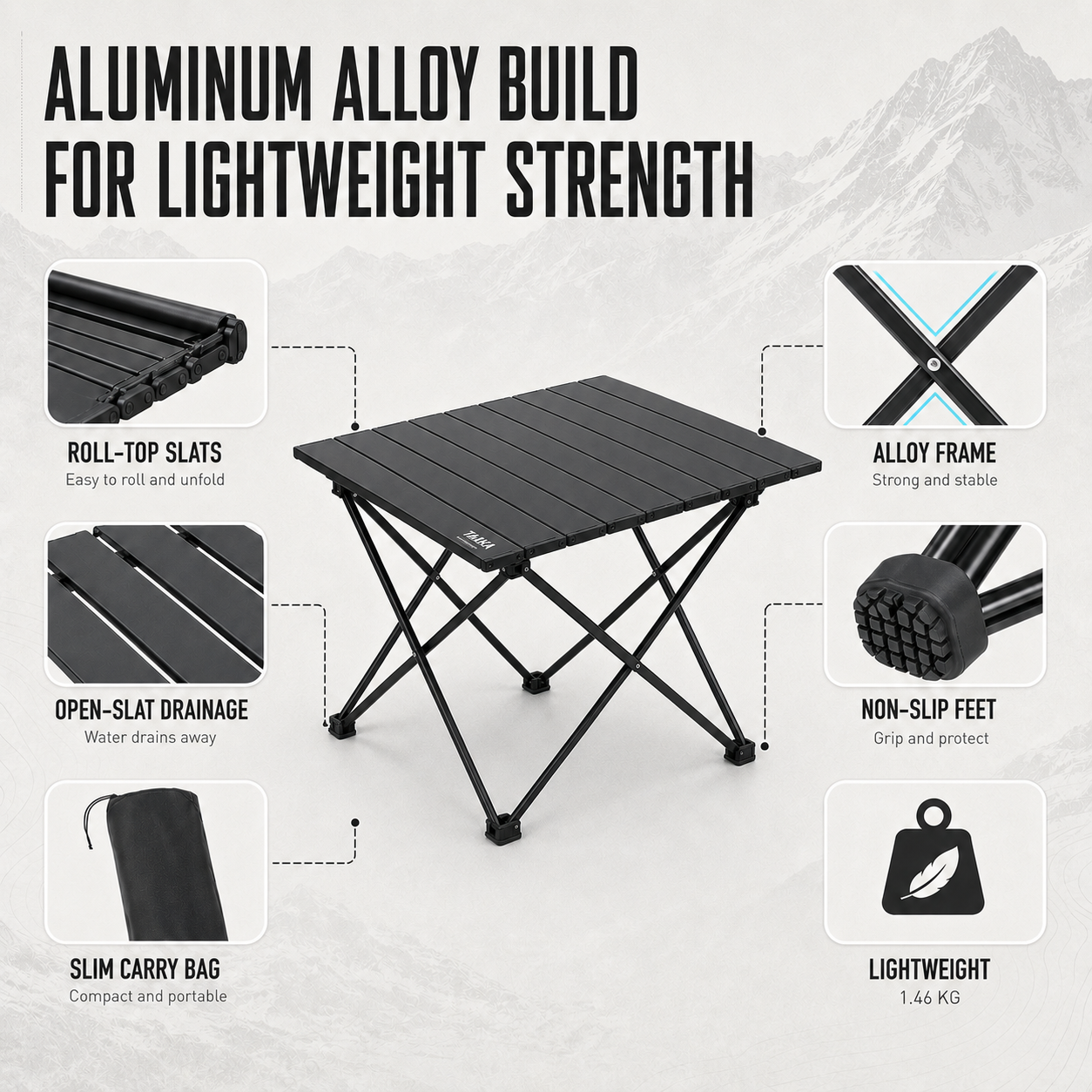 Nordspur | Campero Leichte Klappbare Outdoor-Campingtisch