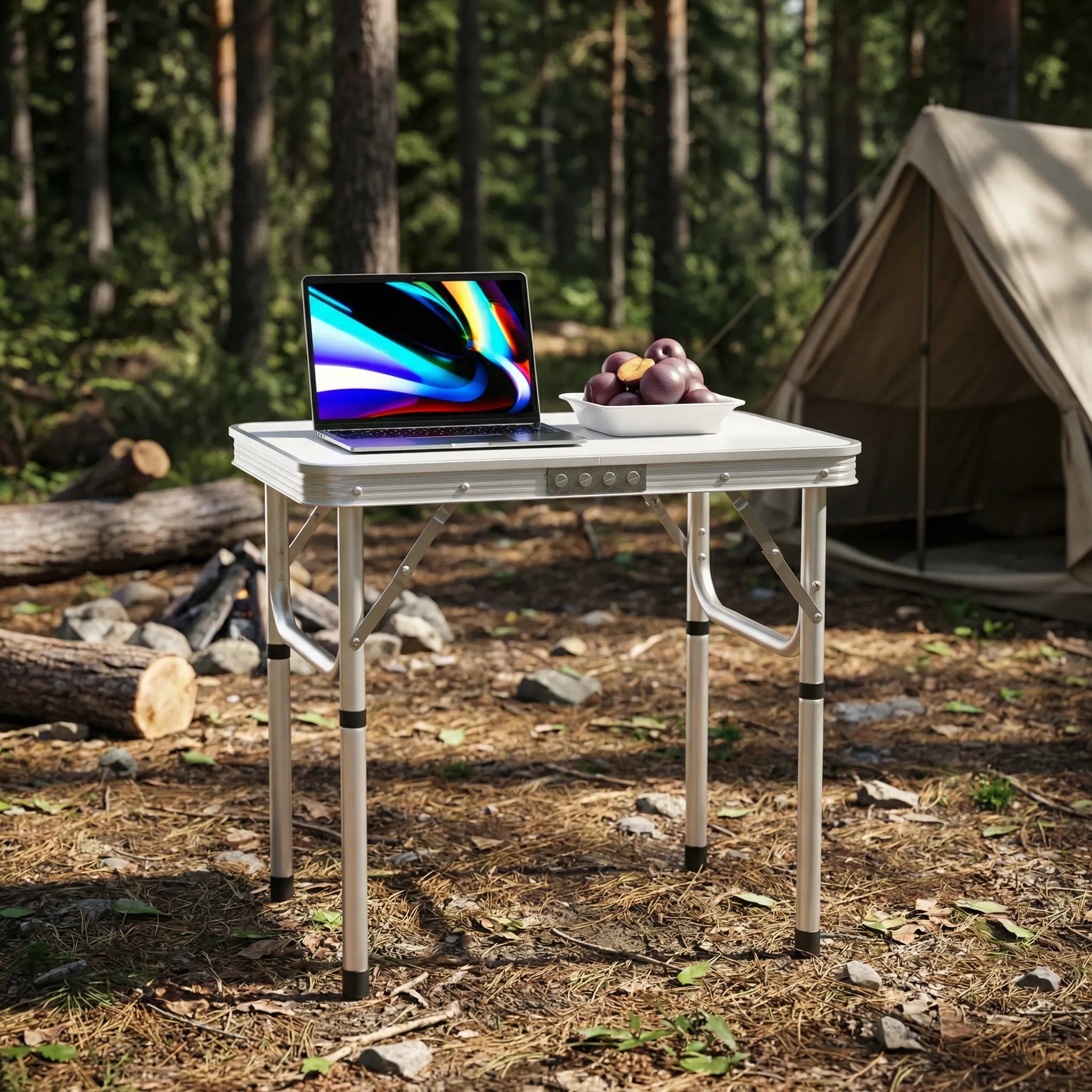 Klapp-Campingtisch kompakt höhenverstellbar mit Tragegriff