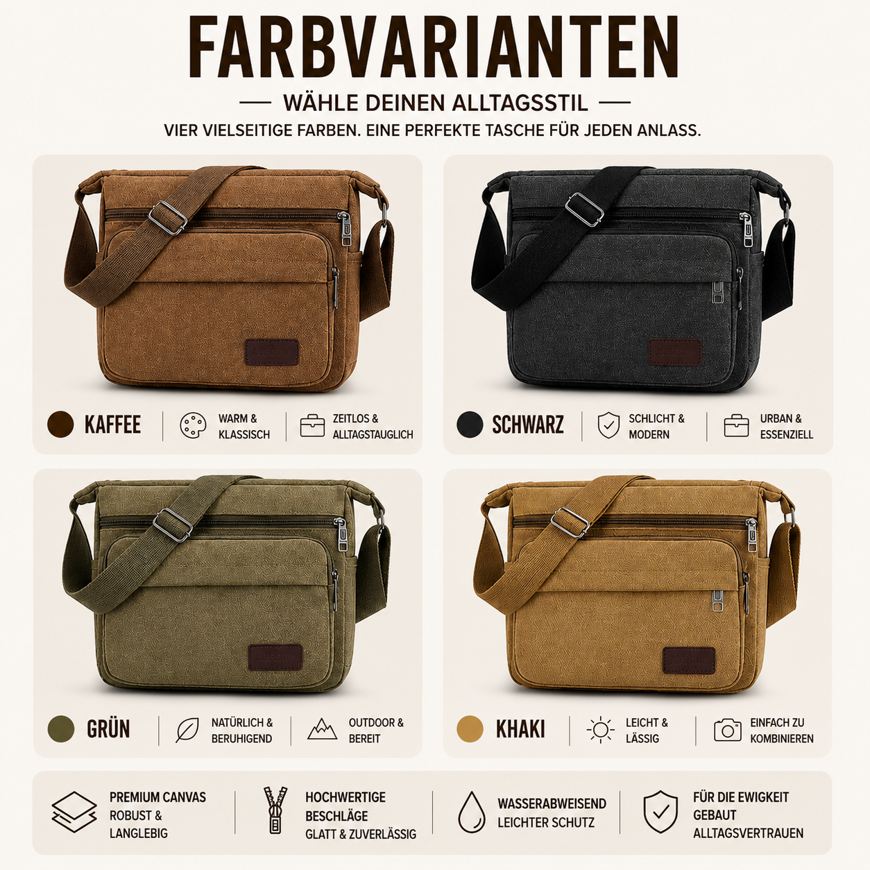 Nordspur | Canvas Crossbody Messenger Tasche