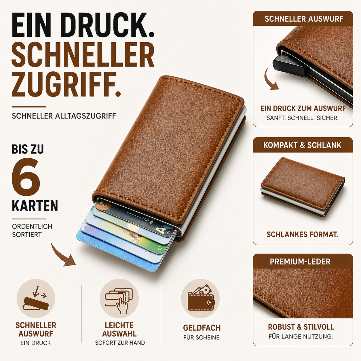 Nordspur | CardLuxe Minimalistischer Kartenhalter-Geldbörse