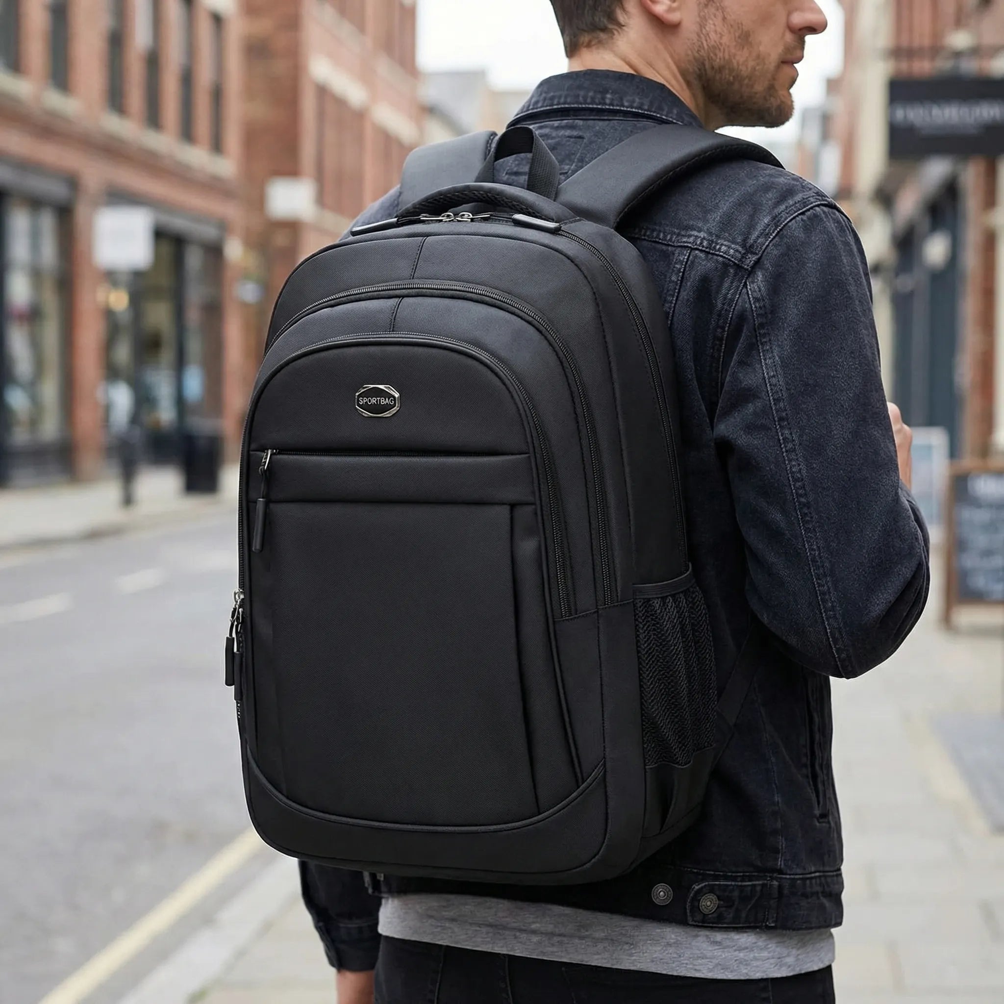 Großvolumiger Mehrkammer-Rucksack mit gepolsterten Schultergurten
