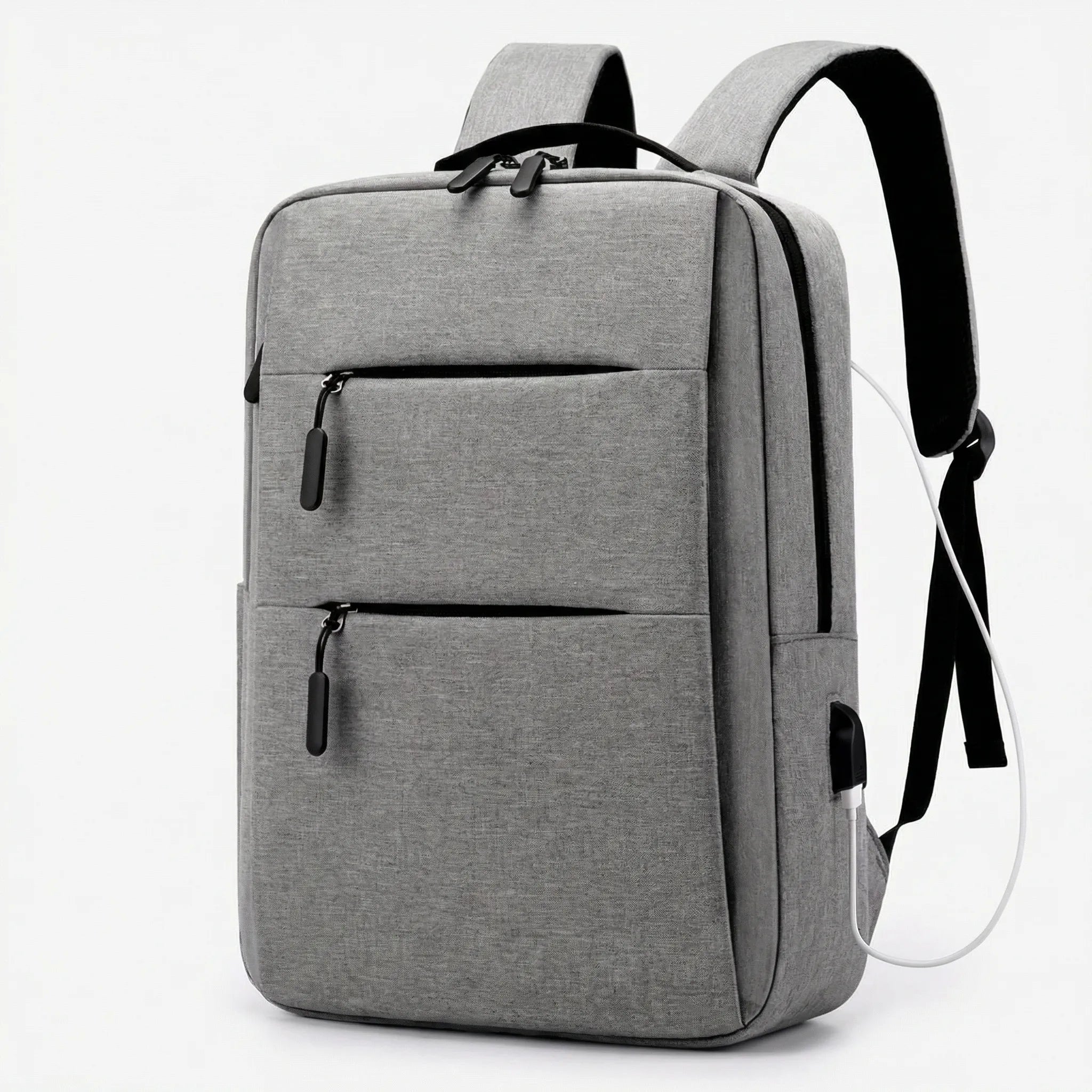 Laptop-Rucksack mit Mehrkammer-Reißverschlussfächern und USB-Ladeanschluss