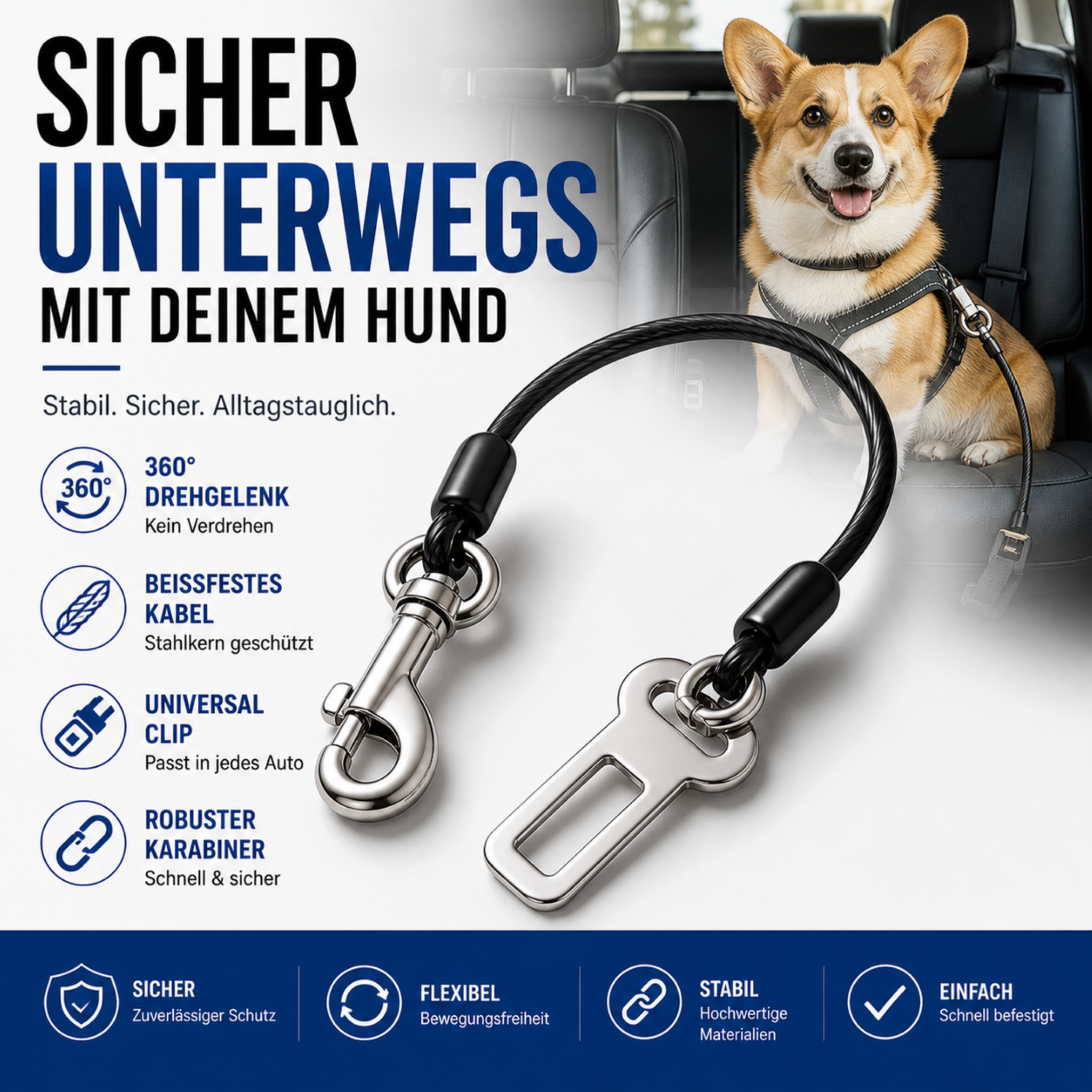 Nordspur | Carvelo Bissfestes Auto-Hundegeschirr aus Draht