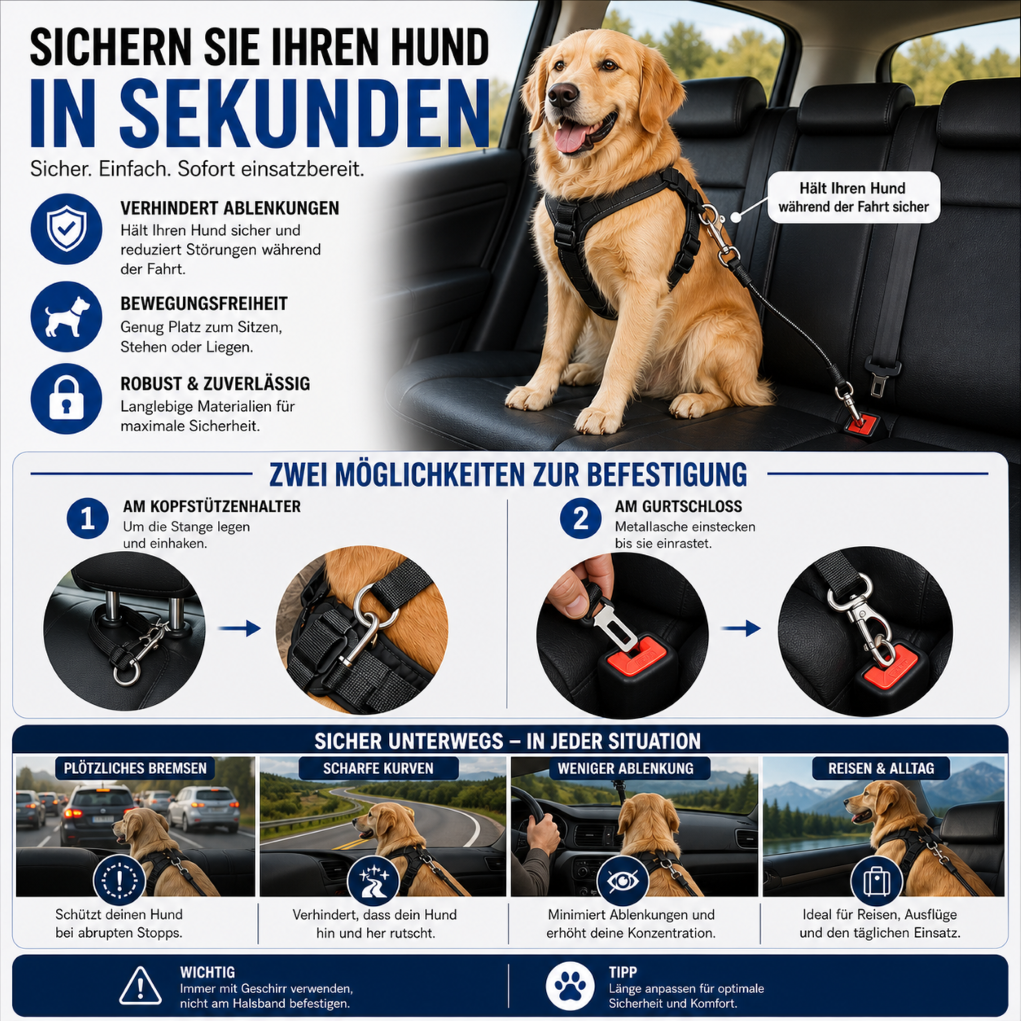 Nordspur | Carvelo Bissfestes Auto-Hundegeschirr aus Draht