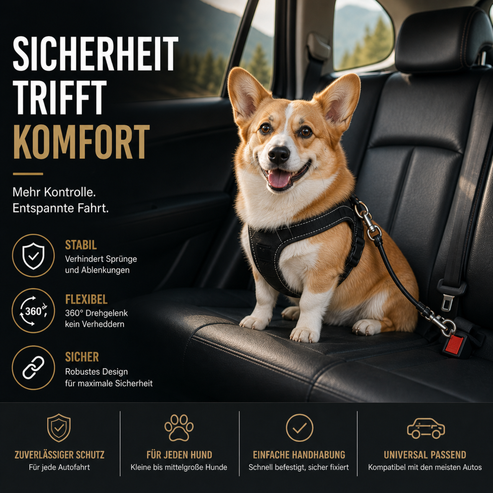 Nordspur | Carvelo Bissfestes Auto-Hundegeschirr aus Draht