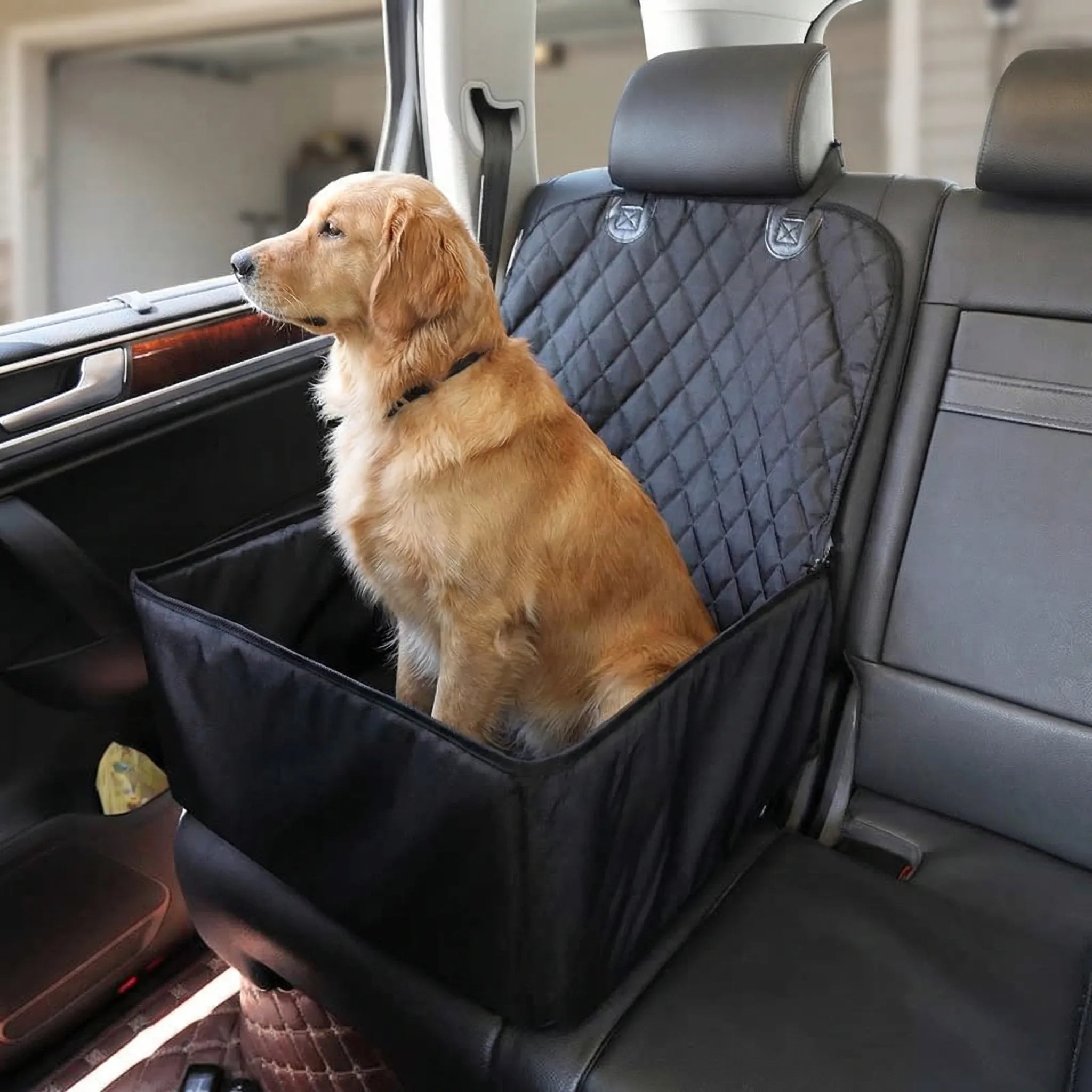 Gesteppter Autositzbezug mit Körbchen für Hunde und Katzen