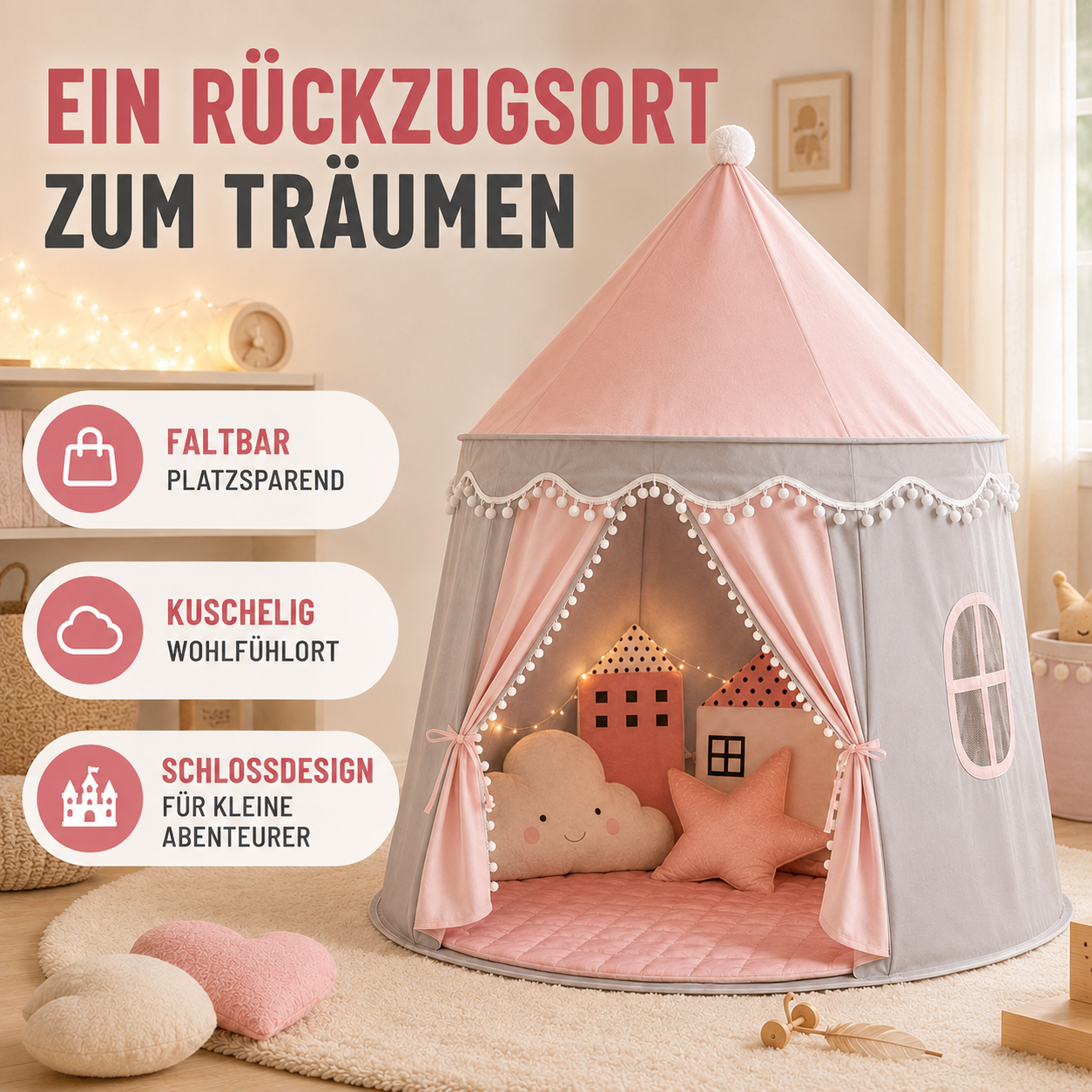 Nordspur | CastleNook Faltbares Kinder-Spielzelt