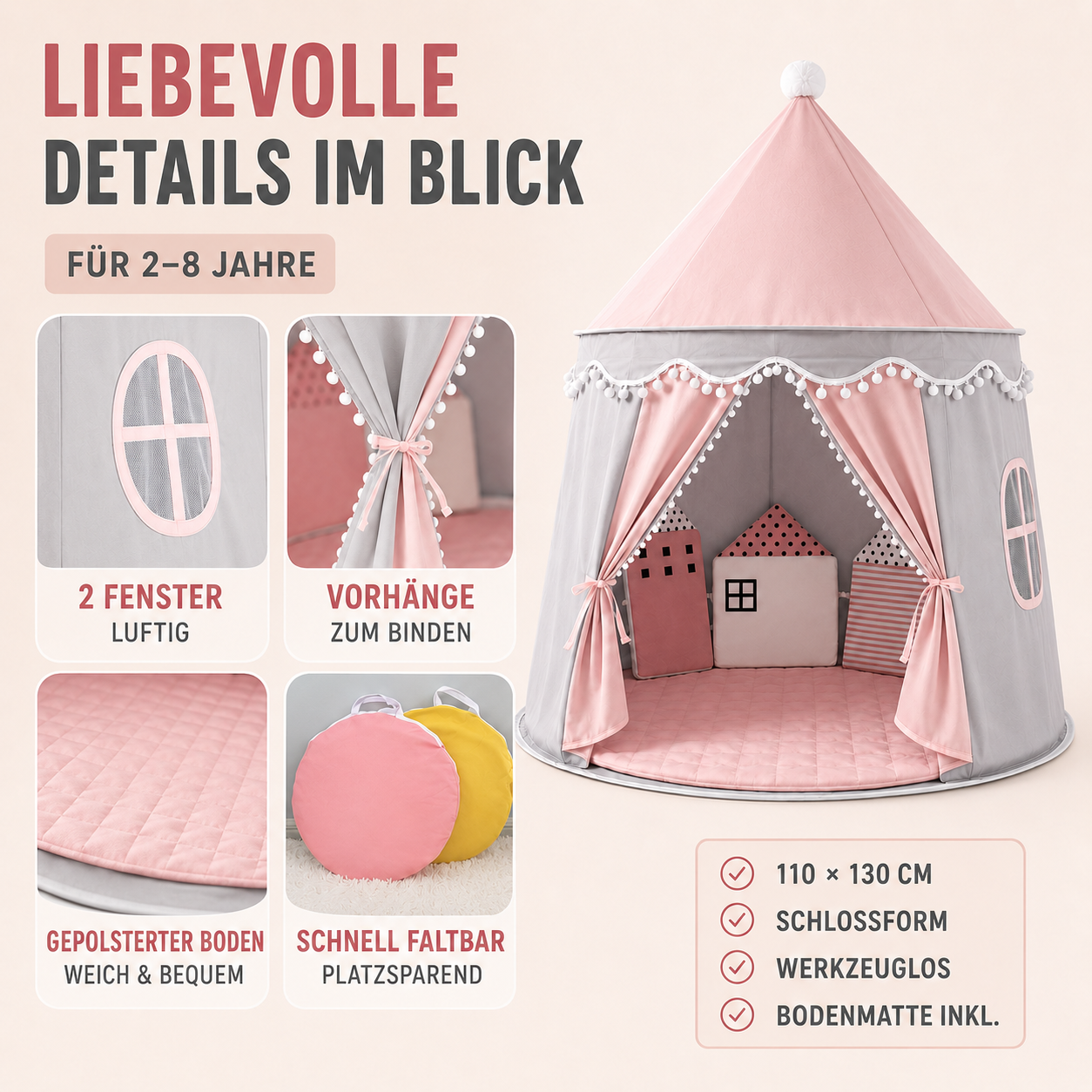 Nordspur | CastleNook Faltbares Kinder-Spielzelt